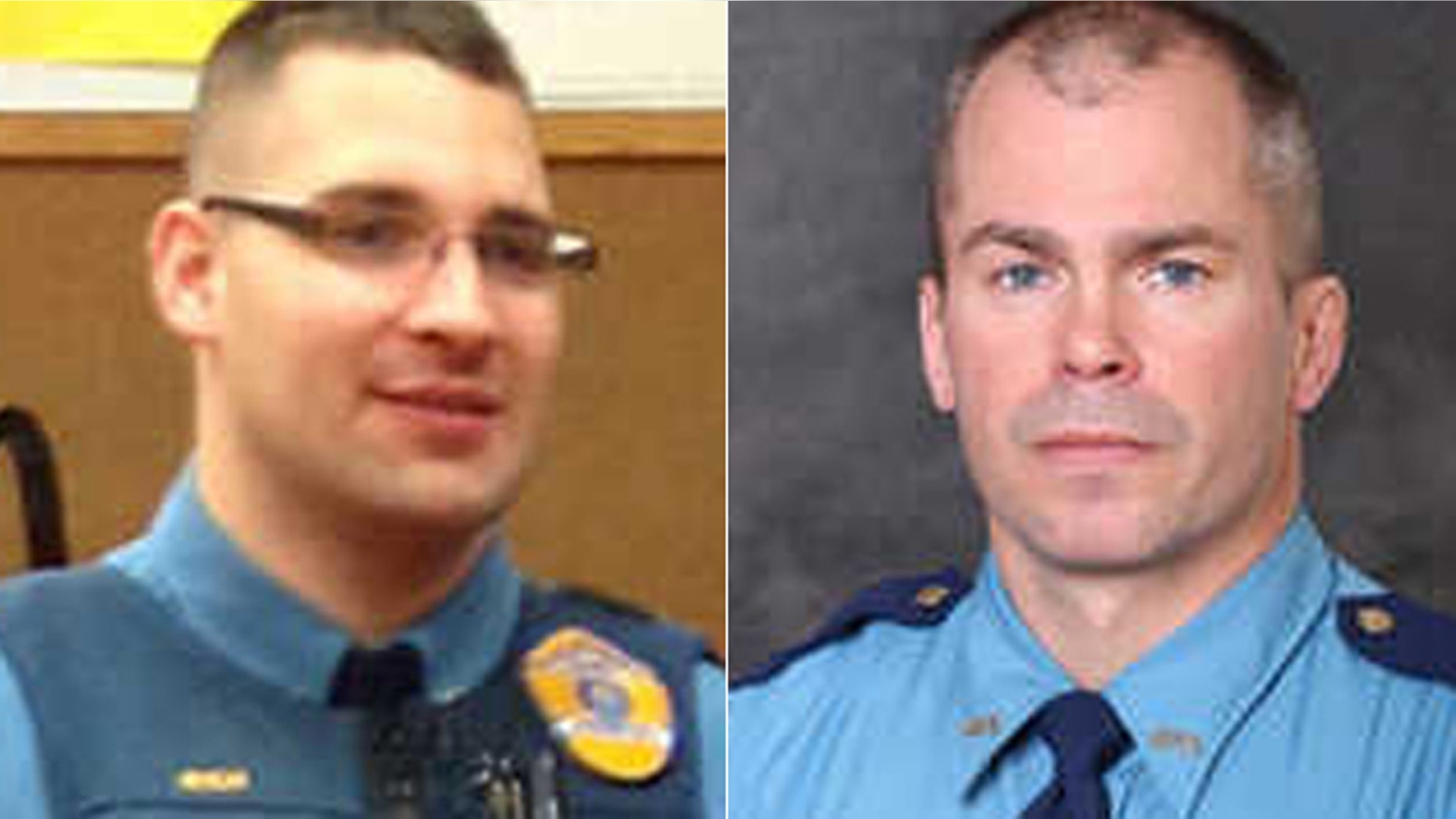 From the left, Trooper Gabriel Rich and Sgt. Patrick Johnson were killed in the line of duty on Thursday.