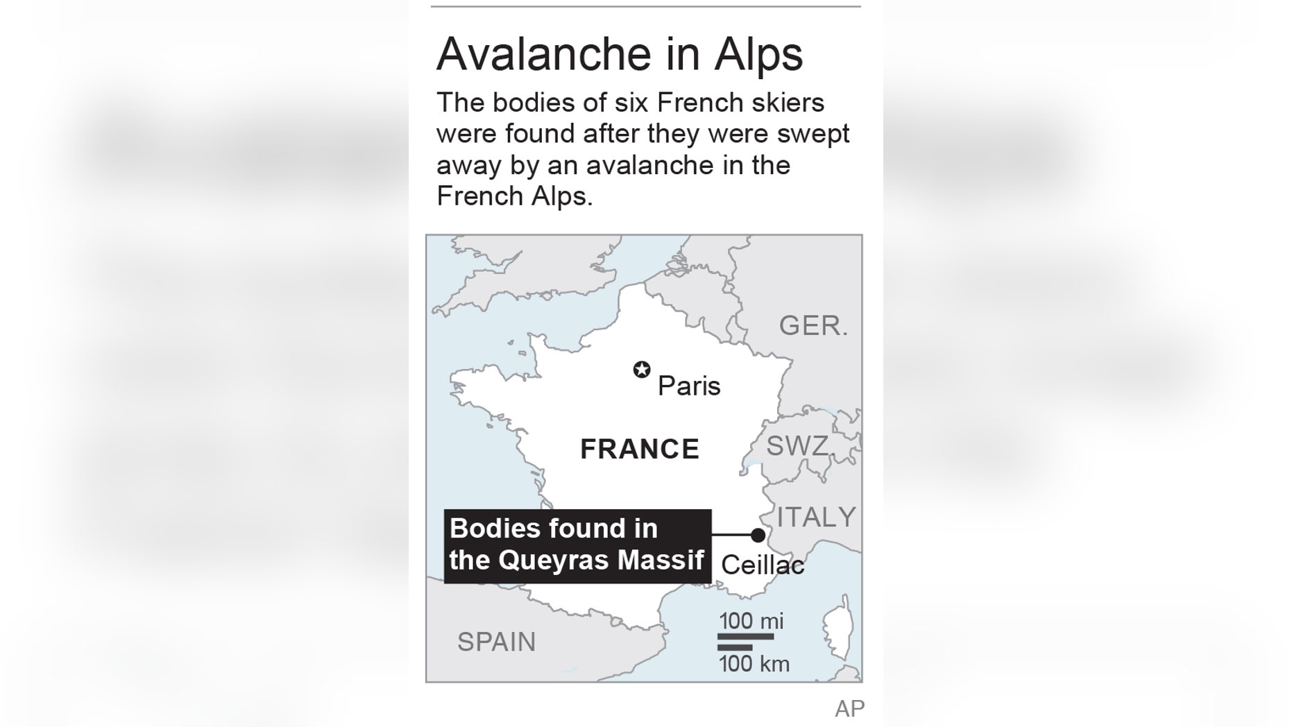 Map locates Queyras Massif in the French Alps; 1c x 3 inches; 46.5 mm x 76 mm;
