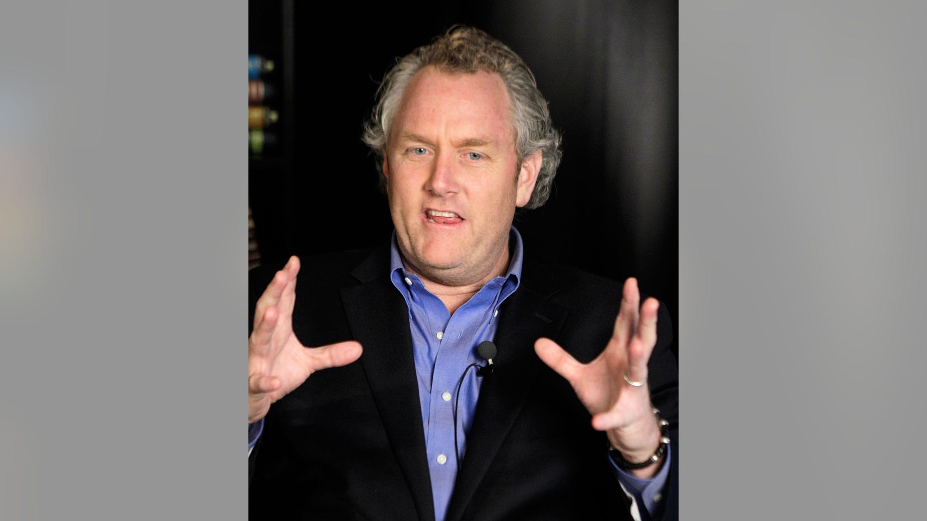 FILE - In a Tuesday, June 7, 2011 file photo, conservative blogger Andrew Breitbart, who runs BigGovernement.com and BigJournalism.com, gestures as he speaks during an interview at the Associated Press' headquarters in New York. Breitbart, who was behind investigations that led to the resignations of former Rep. Anthony Weiner and former Agriculture Department official Shirley Sherrod, died Thursday, March 1, 2012 in Los Angeles. He was 43. (AP Photo/Kathy Willens, File)