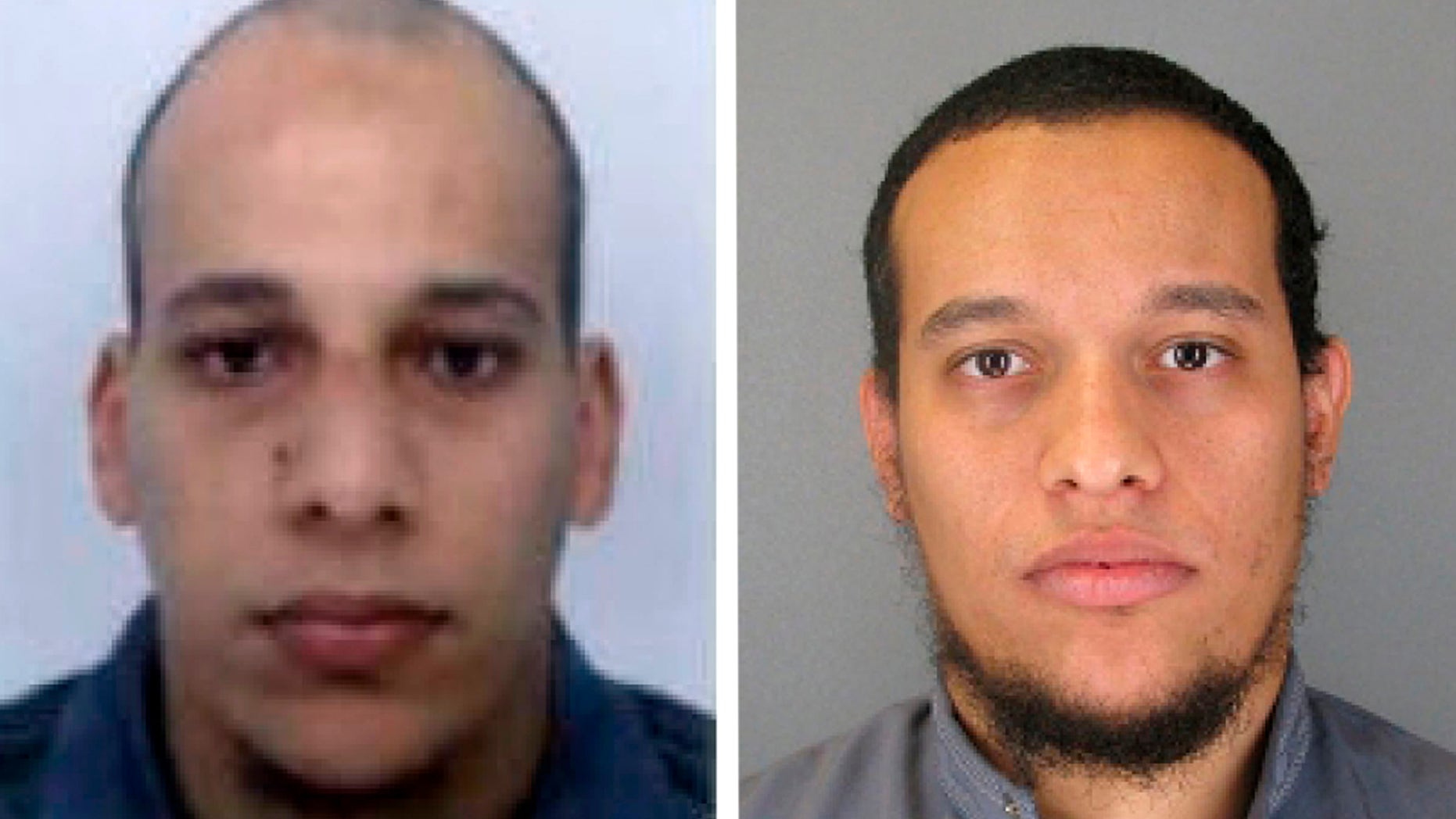 This photo provided by The Paris Police Prefecture Thursday, Jan.8, 2015 shows the suspects Cherif, left, and Said Kouachi in the newspaper attack along with a plea for witnesses. Police hunted Thursday for two heavily armed men, one with possible links to al-Qaida, in the methodical killing of 12 people at a satirical newspaper that caricatured the Prophet Muhammed. France began a day of national mourning for what its president called "an act of exceptional barbarism. (AP Photo/Prefecture de Police de Paris)