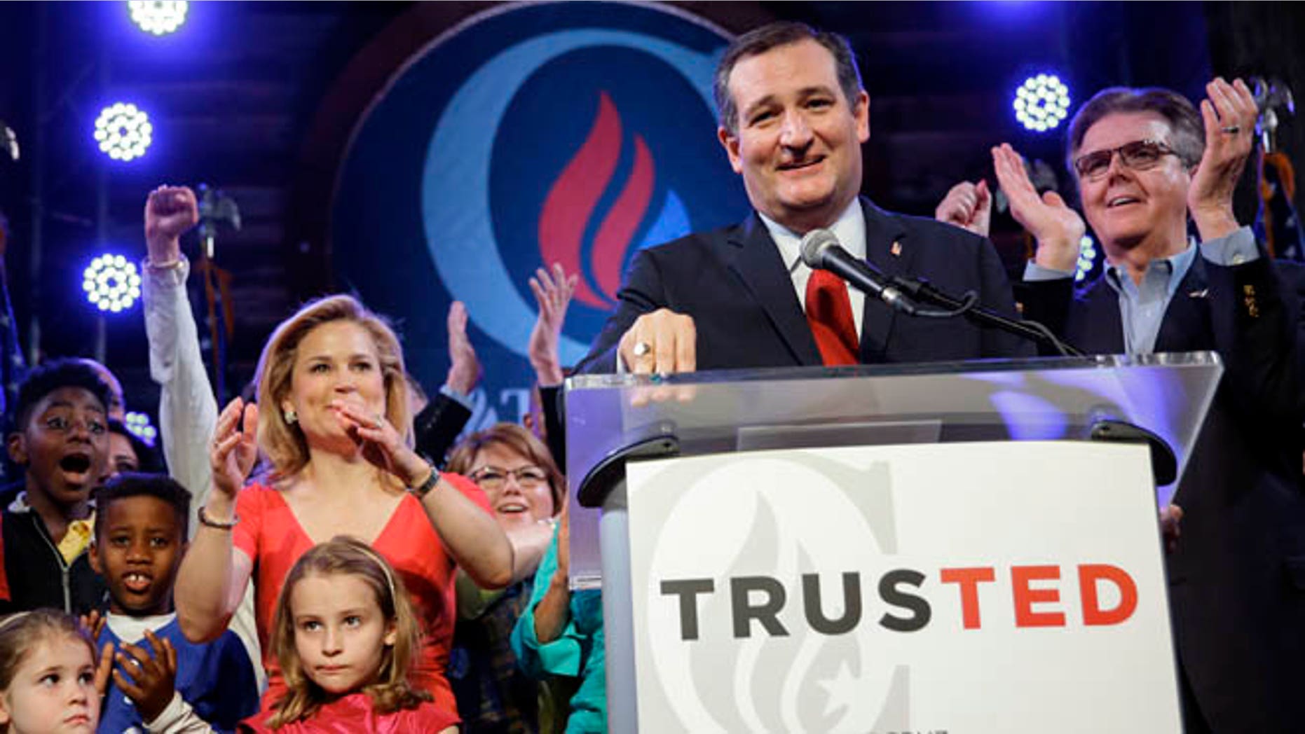 Sen. Cruz during an election night watch party Tuesday, March 1, 2016, in Stafford, Texas.