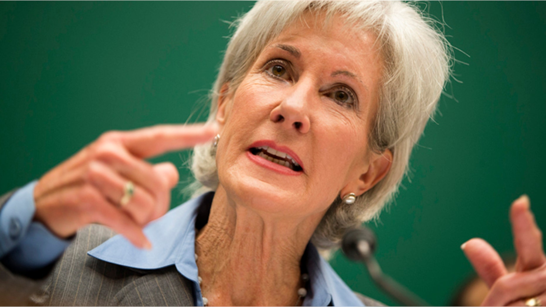 Health and Human Services Secretary Kathleen Sebelius testifies on Capitol Hill in Washington, Wednesday, Oct. 30, 2013.