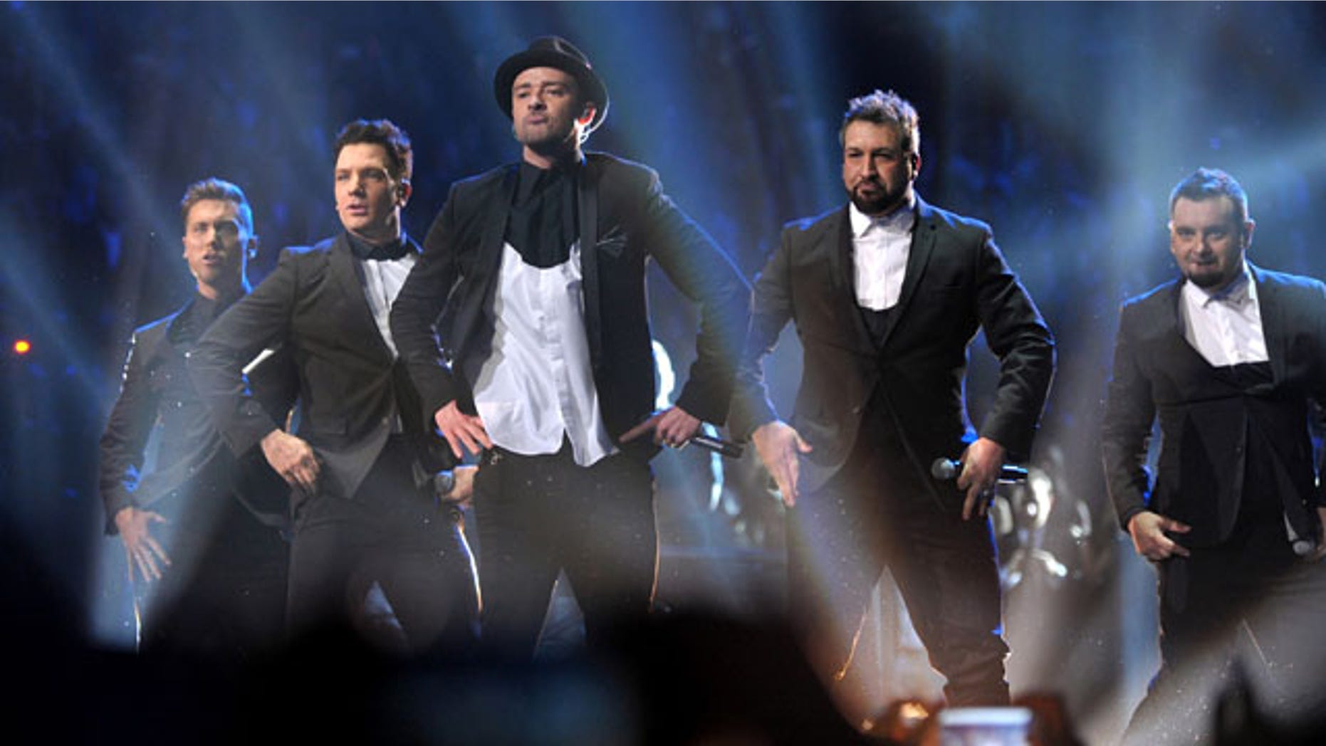 Sunday, August 25, 2013: This image released by MTV shows, from left, Lance Bass, JC Chasez, Justin Timberlake, Joey Fatone and Chris Kirkpatrick, of 'N Sync, at the MTV Video Music Awards at Barclays Center.