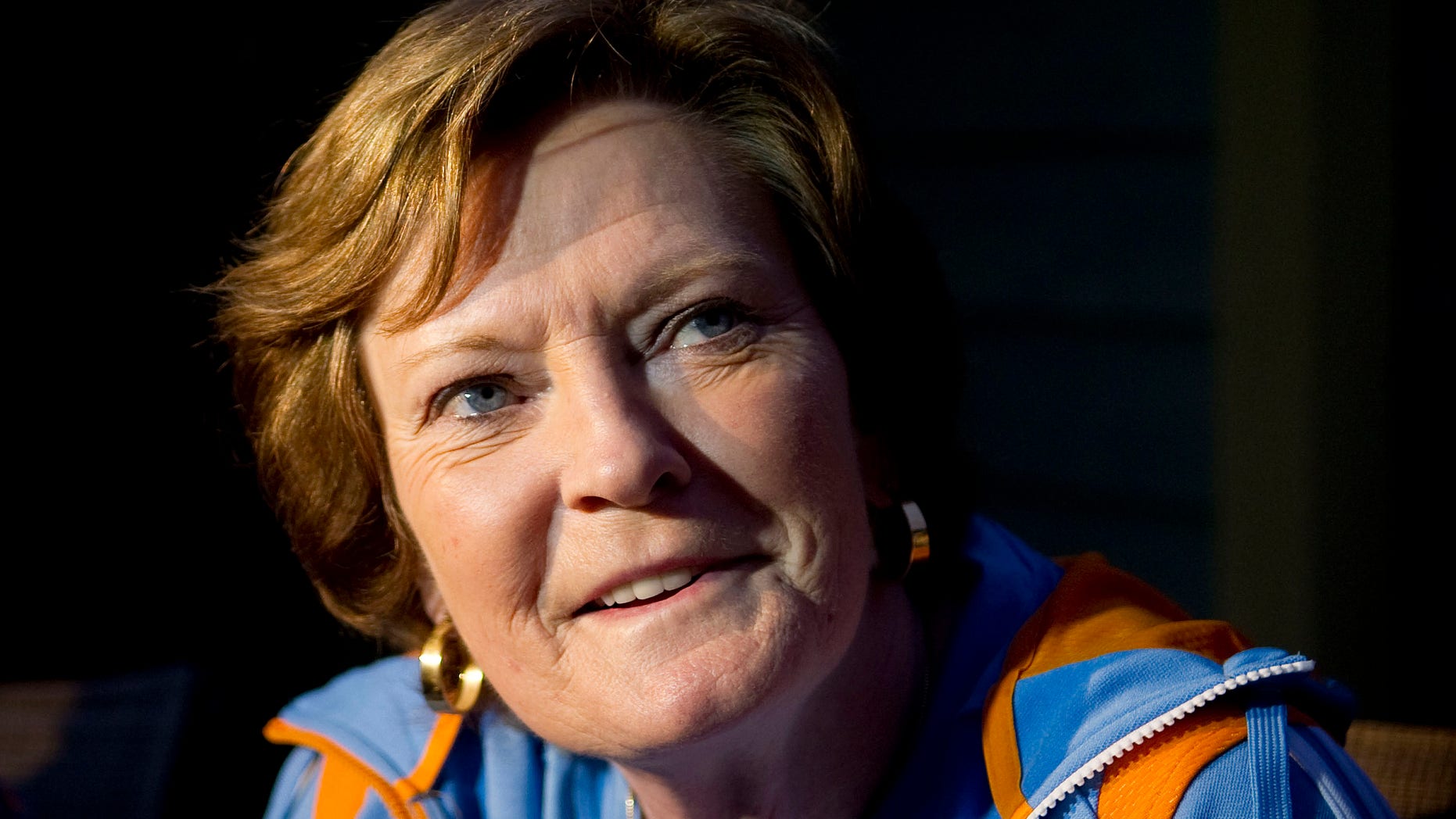 March 12, 2012: In this photo, Pat Summitt, speaks to a reporter at her home in Knoxville, Tenn.