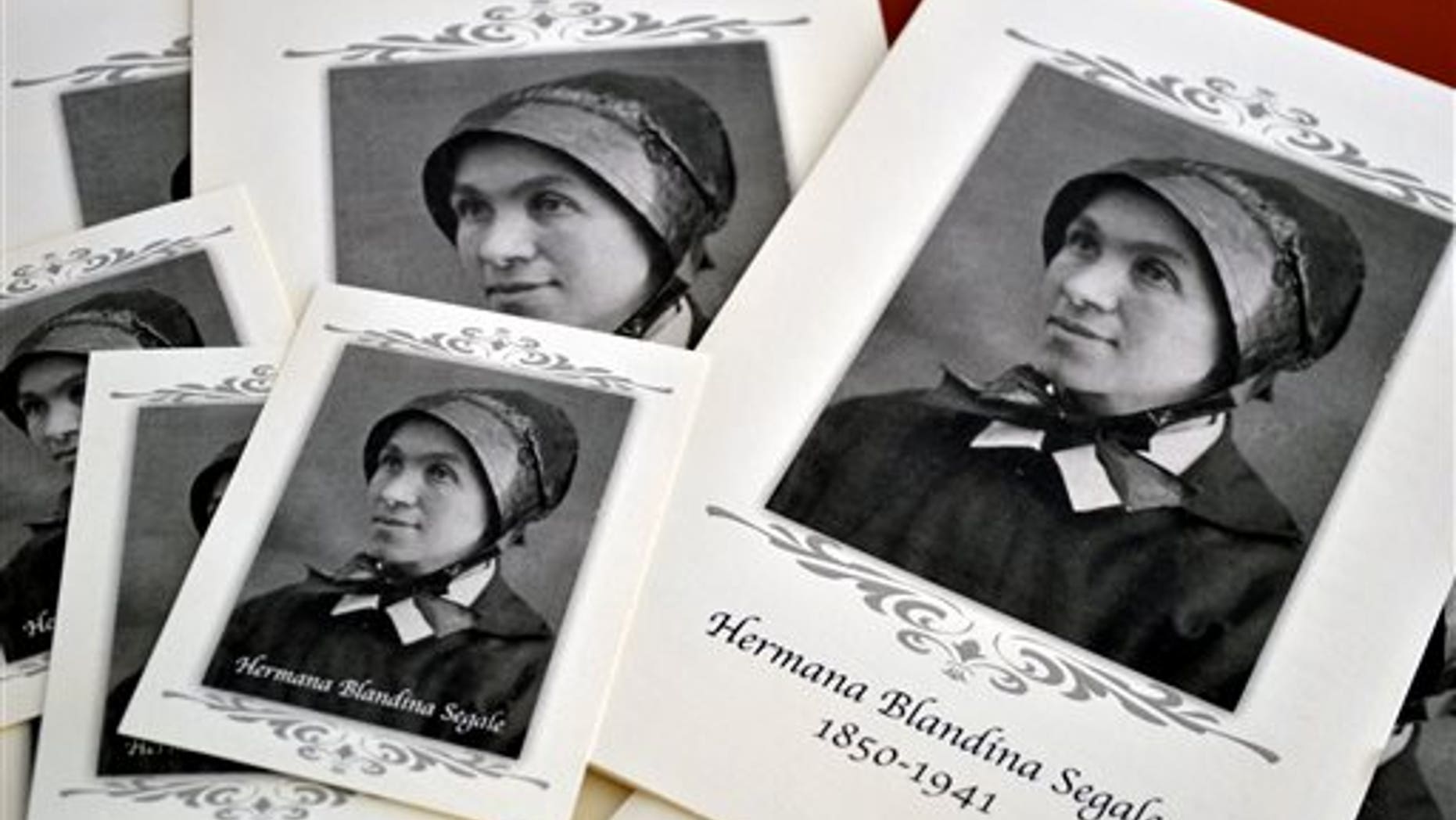 Pamphlets and prayer cards of Sister Blandina Segale.
