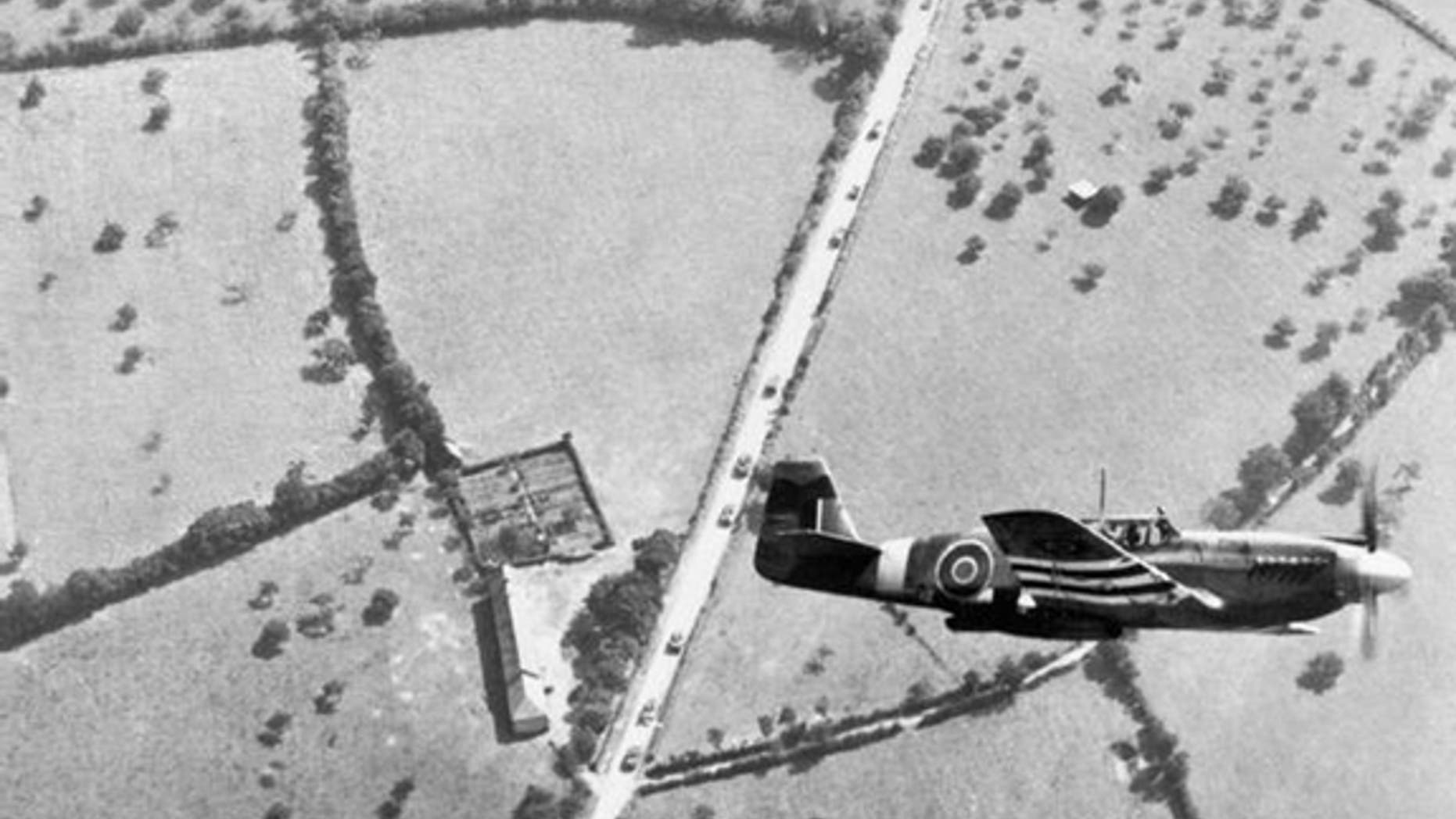 A wartime Mustang aircraft from 2 (Army Cooperation) Squadron in flight (library image).