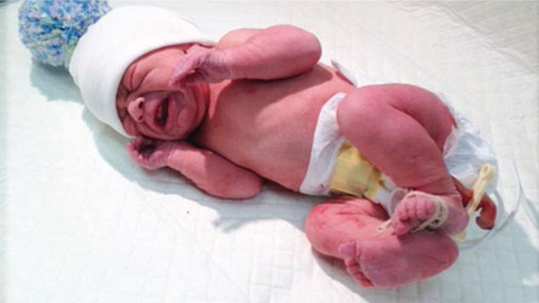 A newborn male infant was found on a doorstep in Corsicana, Texas.
