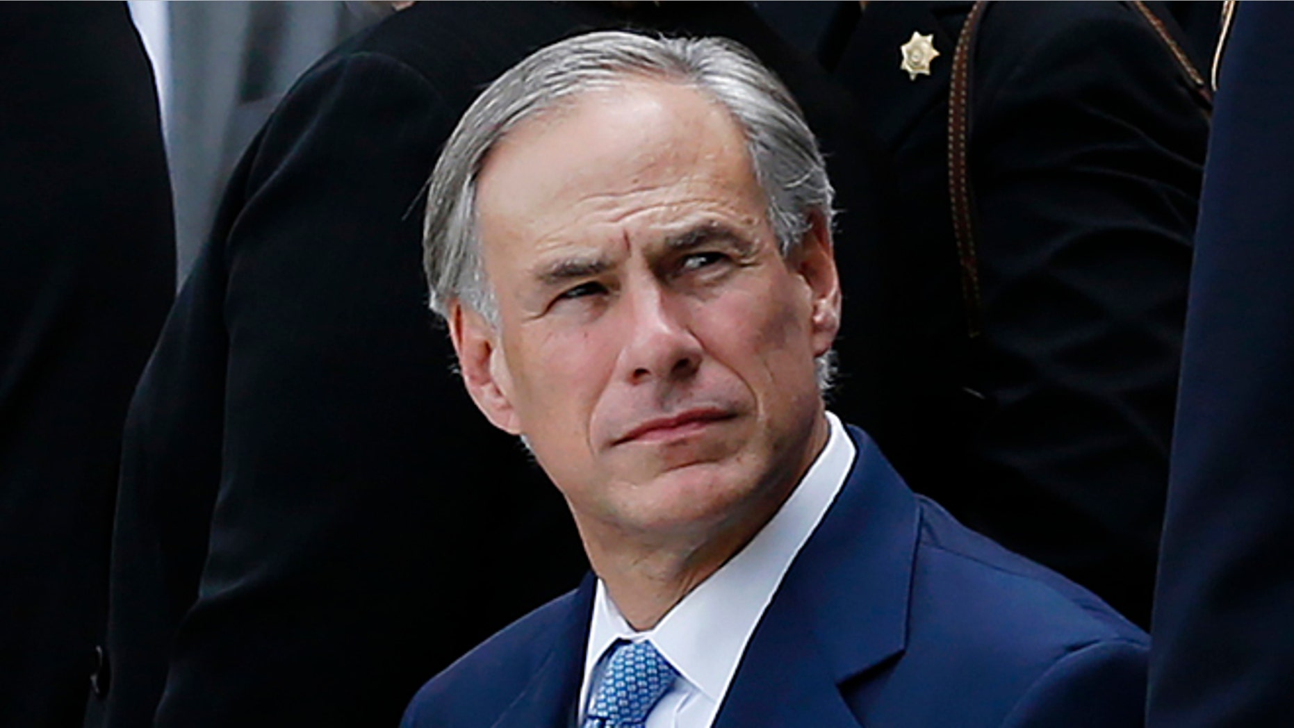 HOUSTON, TX - SEPTEMBER 4: Texas Gov. Greg Abbott attends the funeral for Harris County Sheriff Deputy Darren Goforth at Second Baptist Church on September 4, 2015 in Houston, Texas. Deputy Darren Goforth was fatally shot at a gas station last week. (Photo by Aaron M. Sprecher/Getty Images)