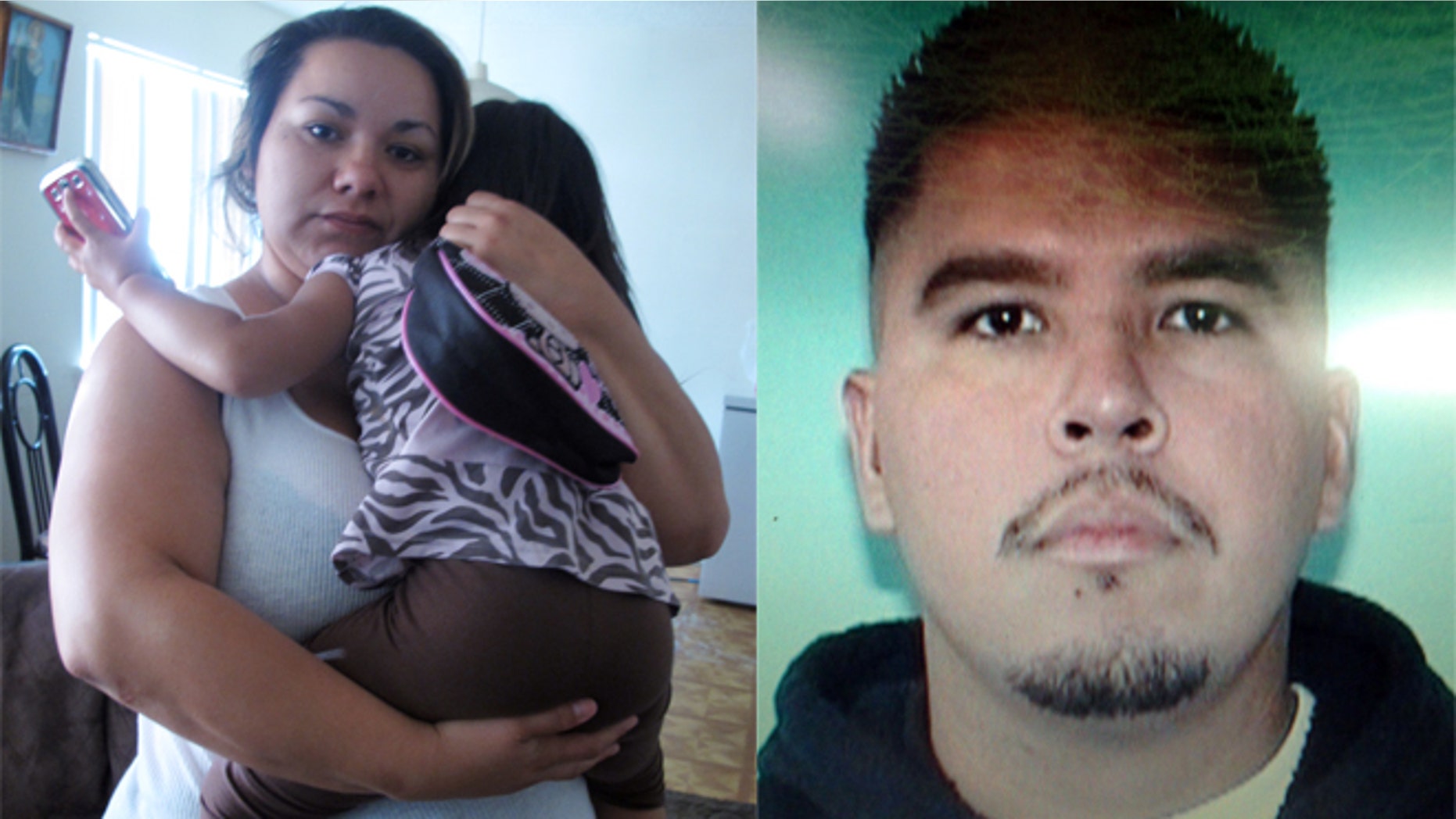 Melissa Torrez pictured left with her daughter chased after David Hernandez (right) after he abducted Torrez's 4-year-old which eventually lead to his arrest.