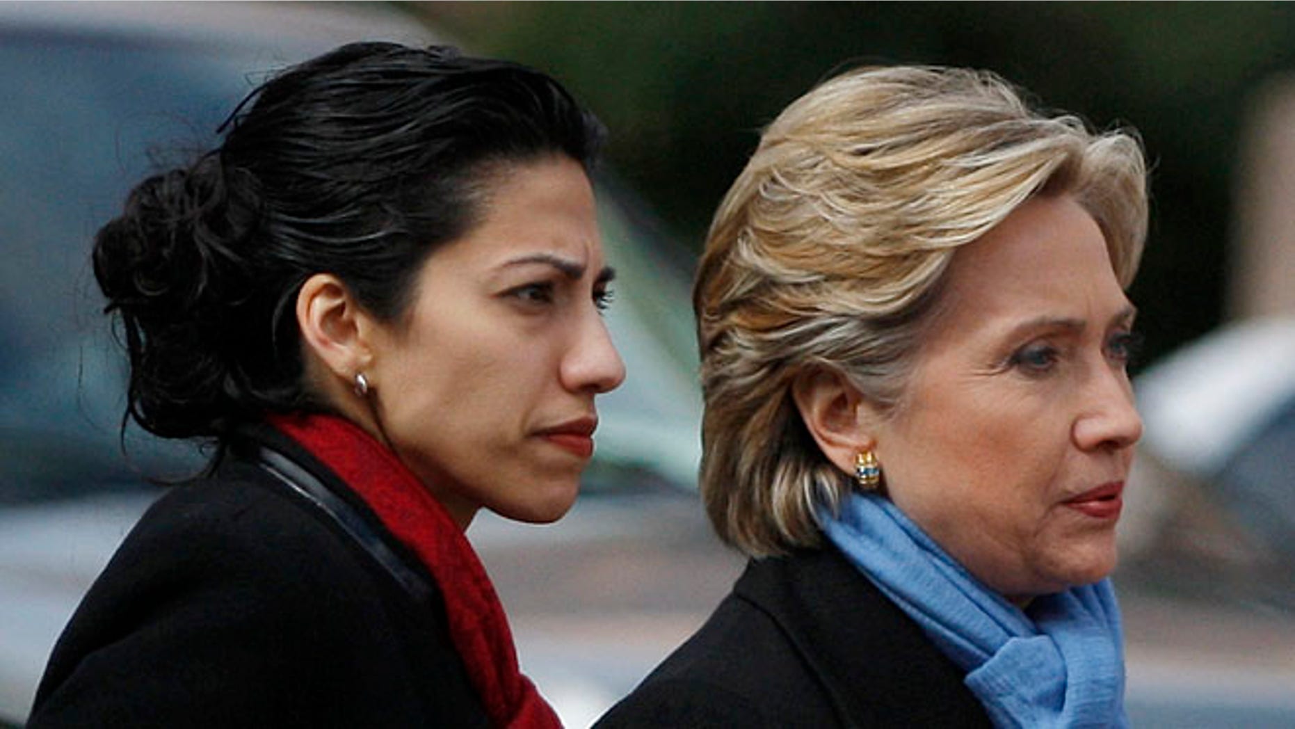 FILE: Feb. 22, 2008: Then-Sen. Hillary Clinton, D-N.Y., with chief of staff Huma Abedin in Fort Worth, Texas.
