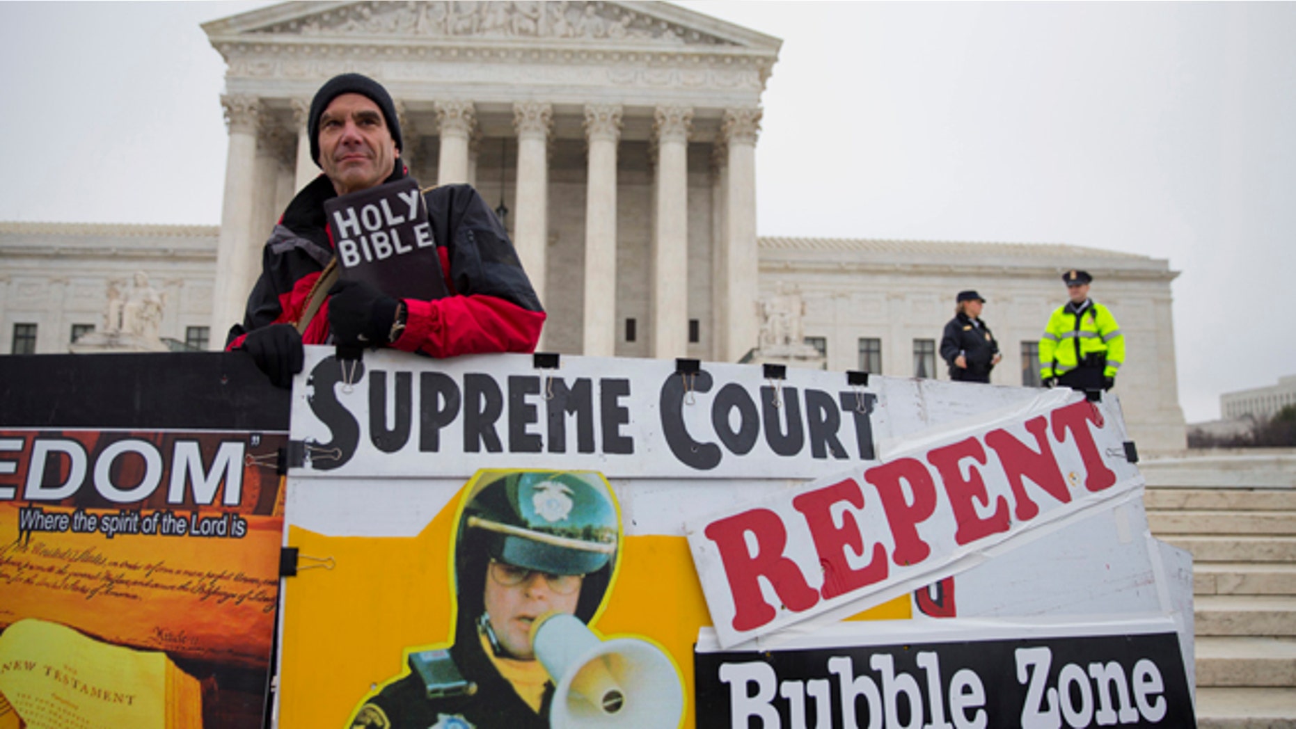 FILE: Jan. 15, 2014: Alan Hoyle, of Lincolnton, N.C., outside the Supreme Court in Washington, D.C.