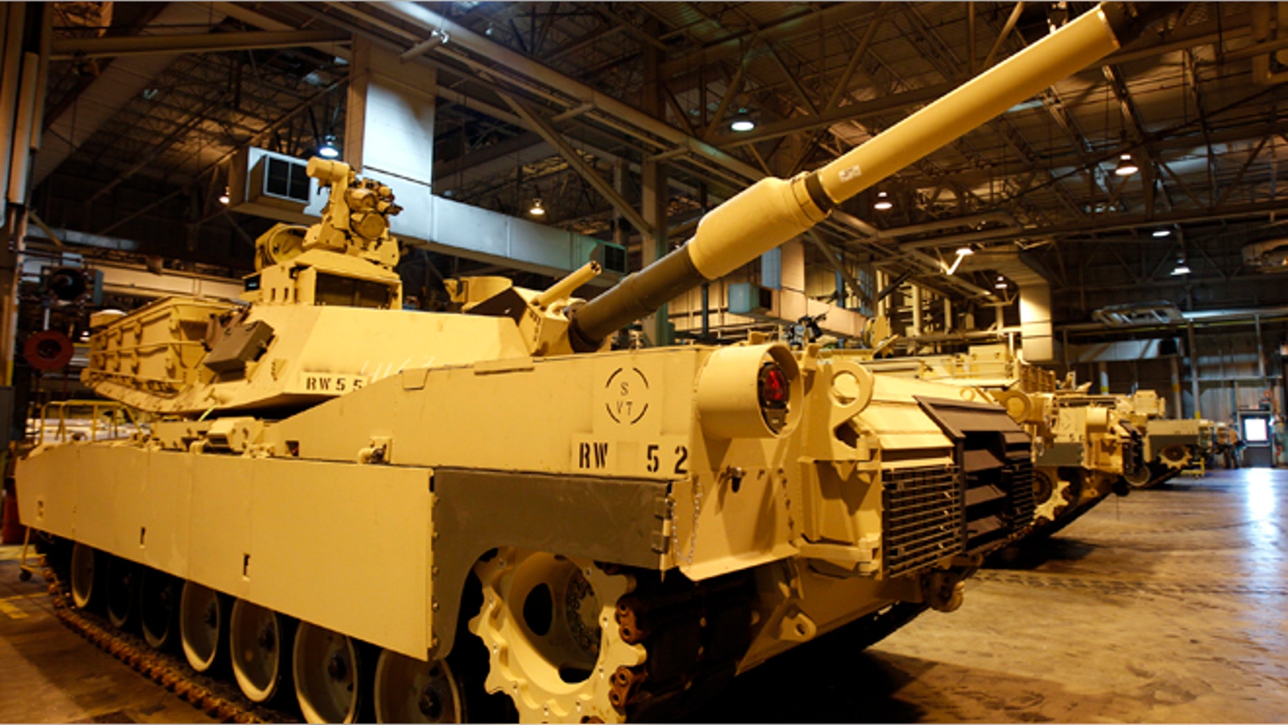 FILE: April 23, 2012: An Abrams battle tank during a tour of the Joint Systems Manufacturing Center, Lima Army Tank Plant, in Lima, Ohio.