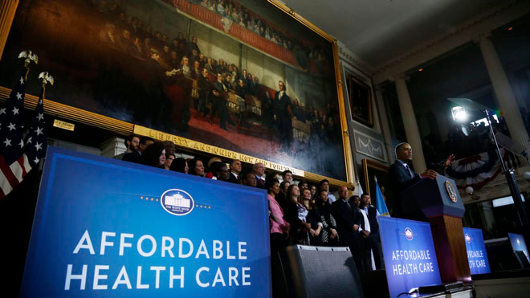 President Barack Obama speaks at Boston's historic Faneuil Hall, Wednesday, Oct. 30, 2013.