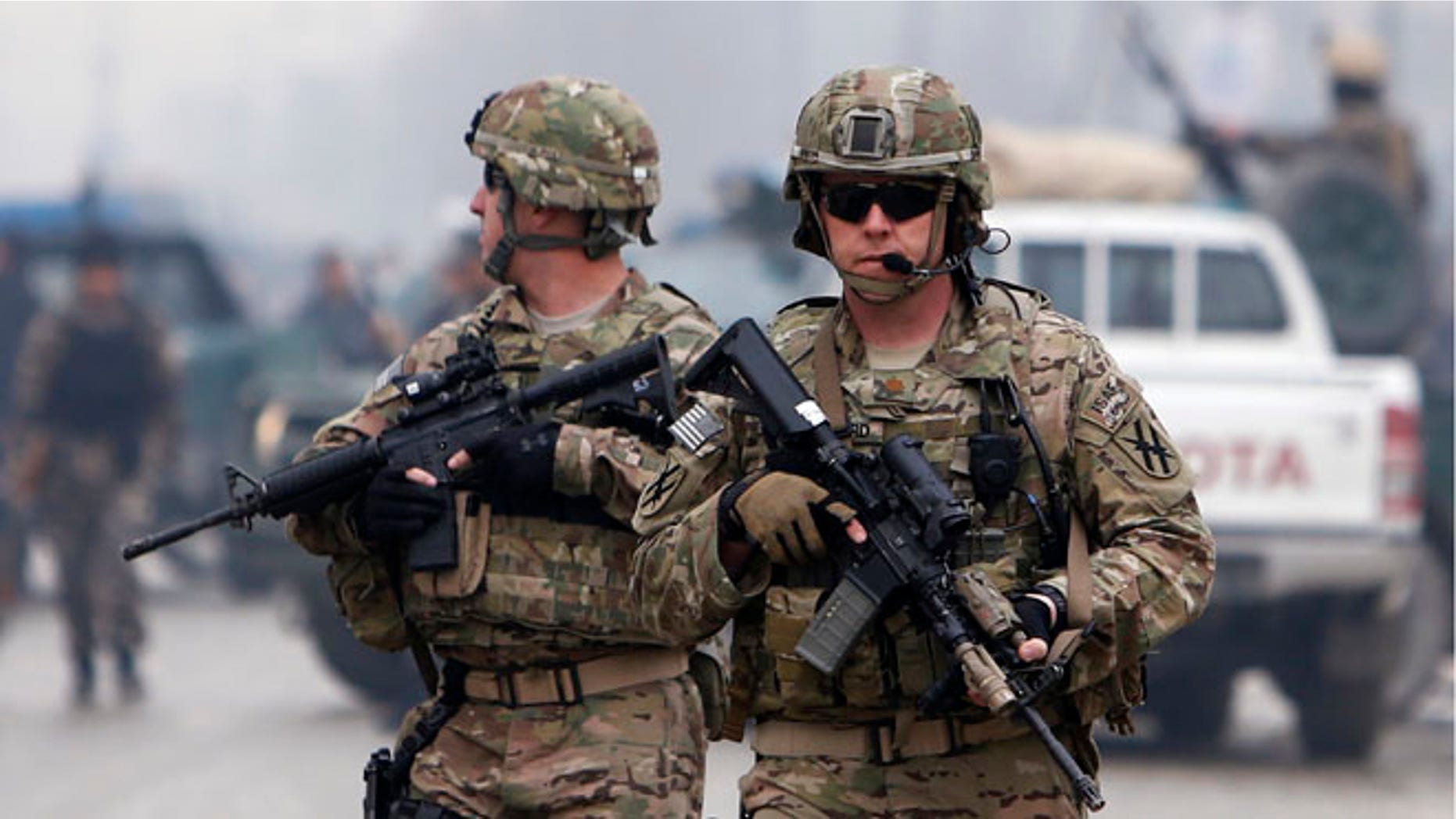 FILE: Feb. 20, 2014: U.S. troops in Kabul, Afghanistan.