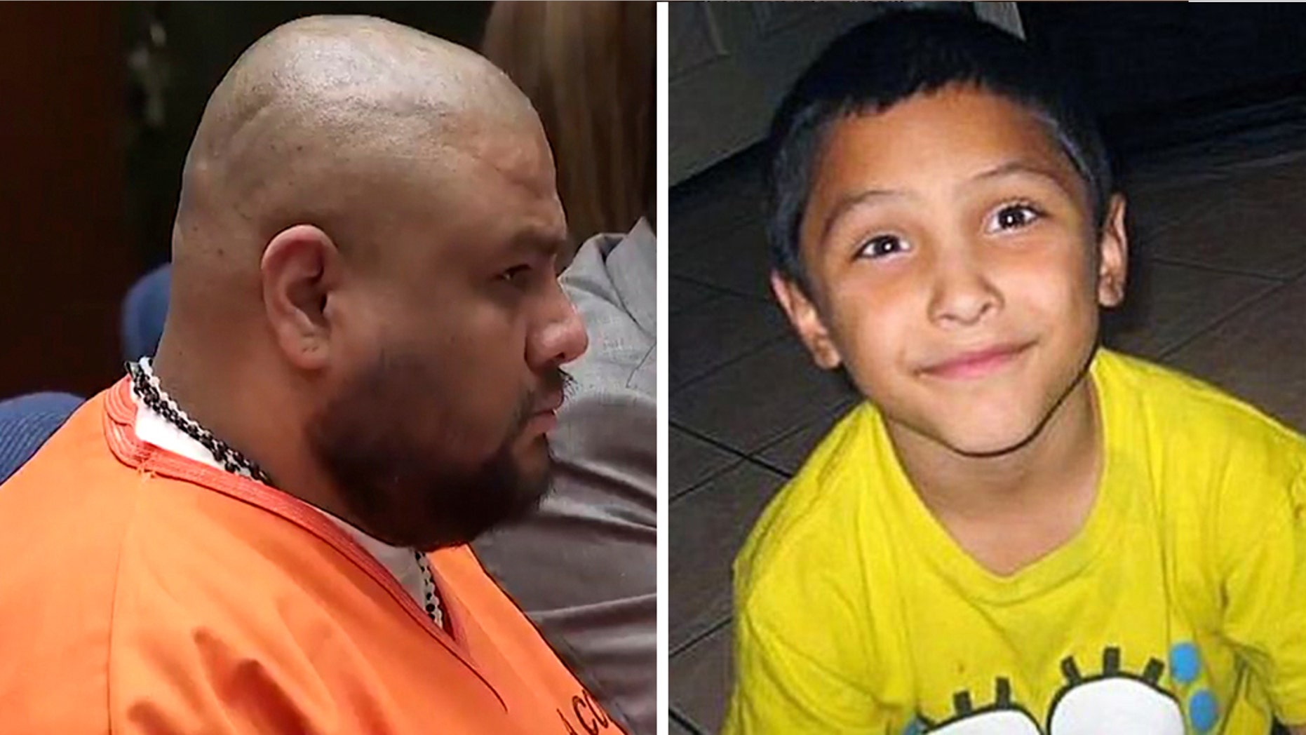 Isauro Aguirre, left, was given the death sentence on Thursday for beating, starving, torturing and ultimately killing his girlfriend's 8-year-old son, Gabriel Fernandez, right.