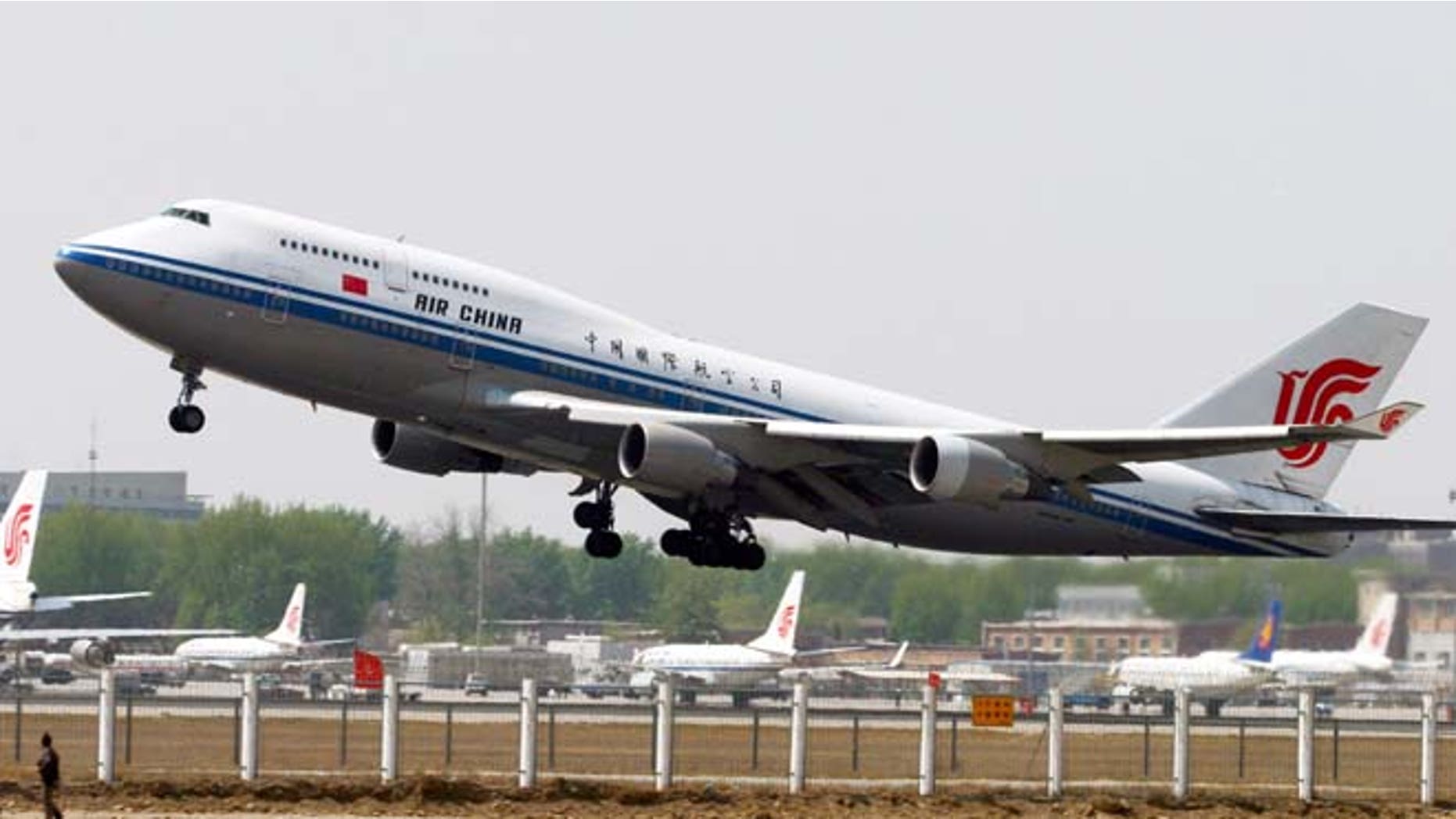 FILE 2006: An Air China Boeing 747 aircraft takes off from Beijing's international airport.