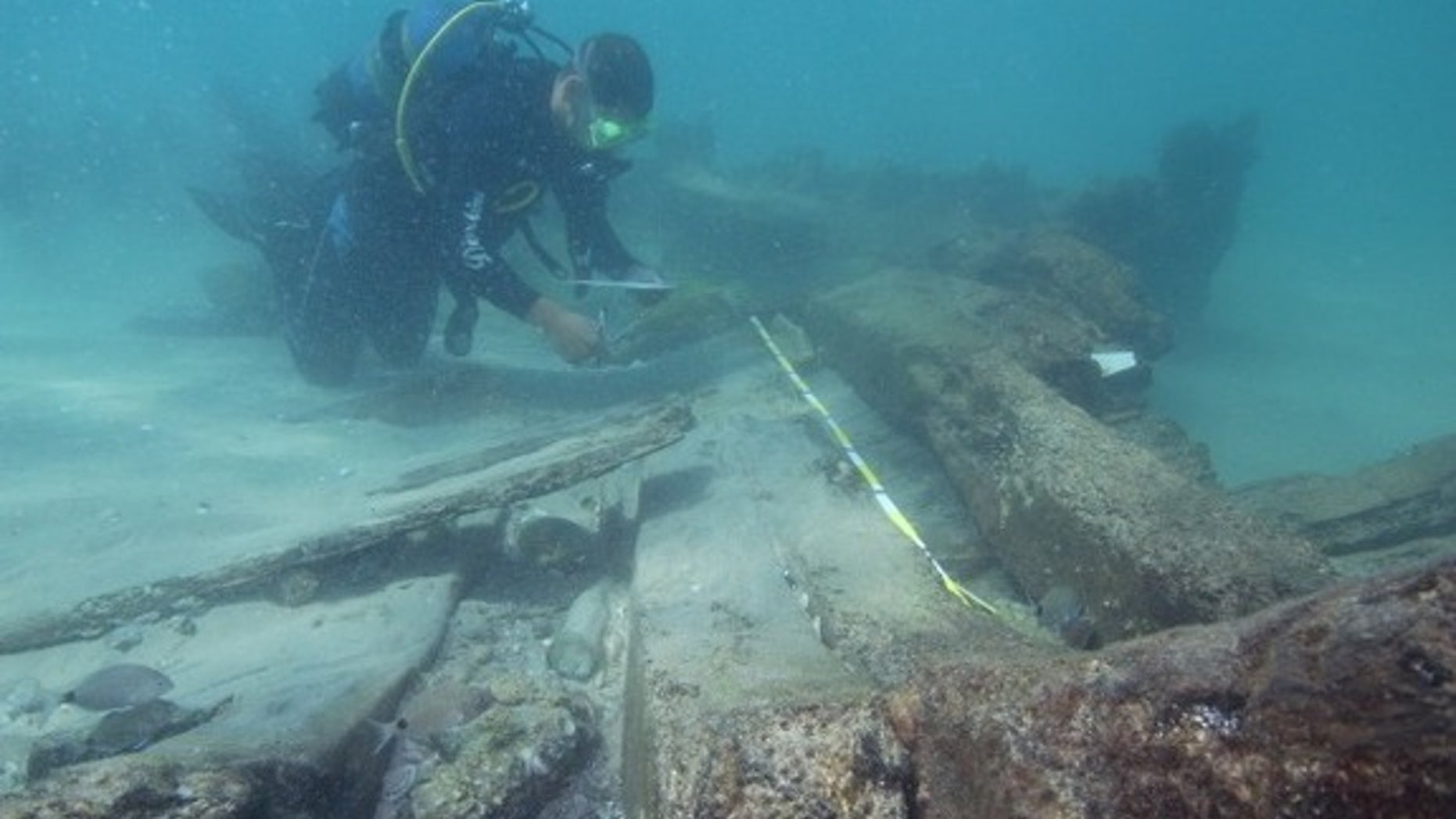 Four shipwrecks buried off the coast of Israel may reveal the site of an ancient Greek harbor.