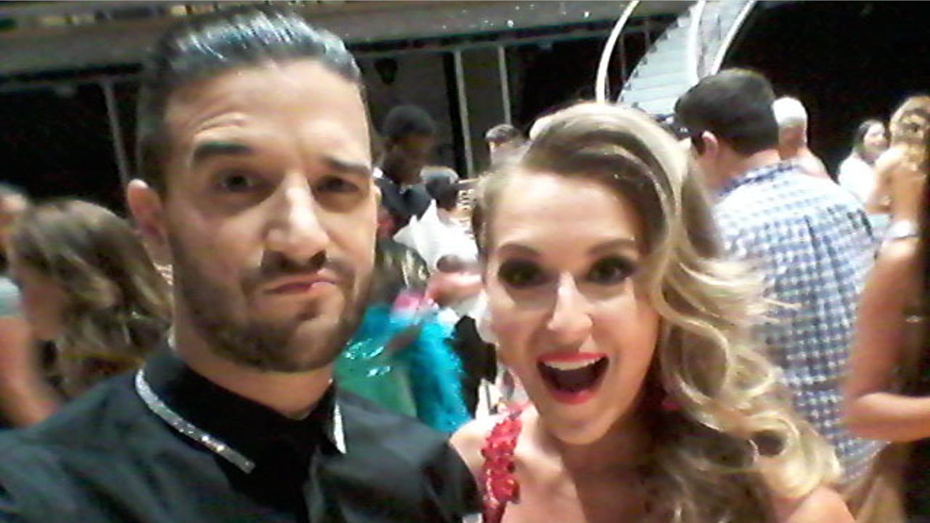 Nov. 10, 2015: Alexa PenaVega and dance partner Mark Ballas talk to reporters after their elimination from 'Dancing With The Stars' (Carole Glines)