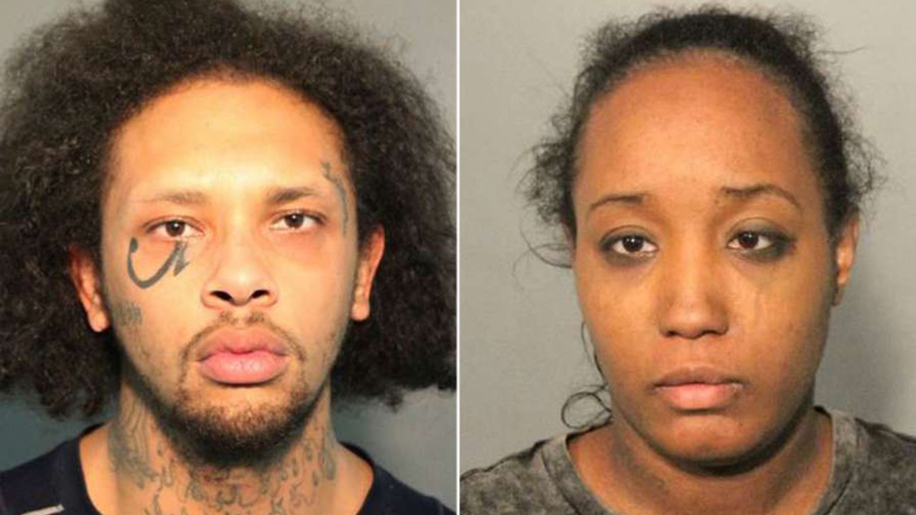 Jonathan Allen, left, and Ina Rogers, right, were arrested after police found 10 children living in "horrible" conditions in their Fairfield, California home.