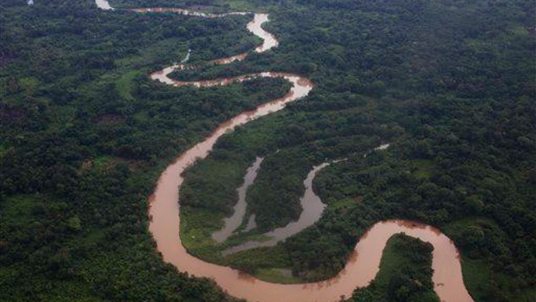 An aerial view of the Mosquitia region near the remote community of Ahuas, Honduras, Monday, May 21, 2012.