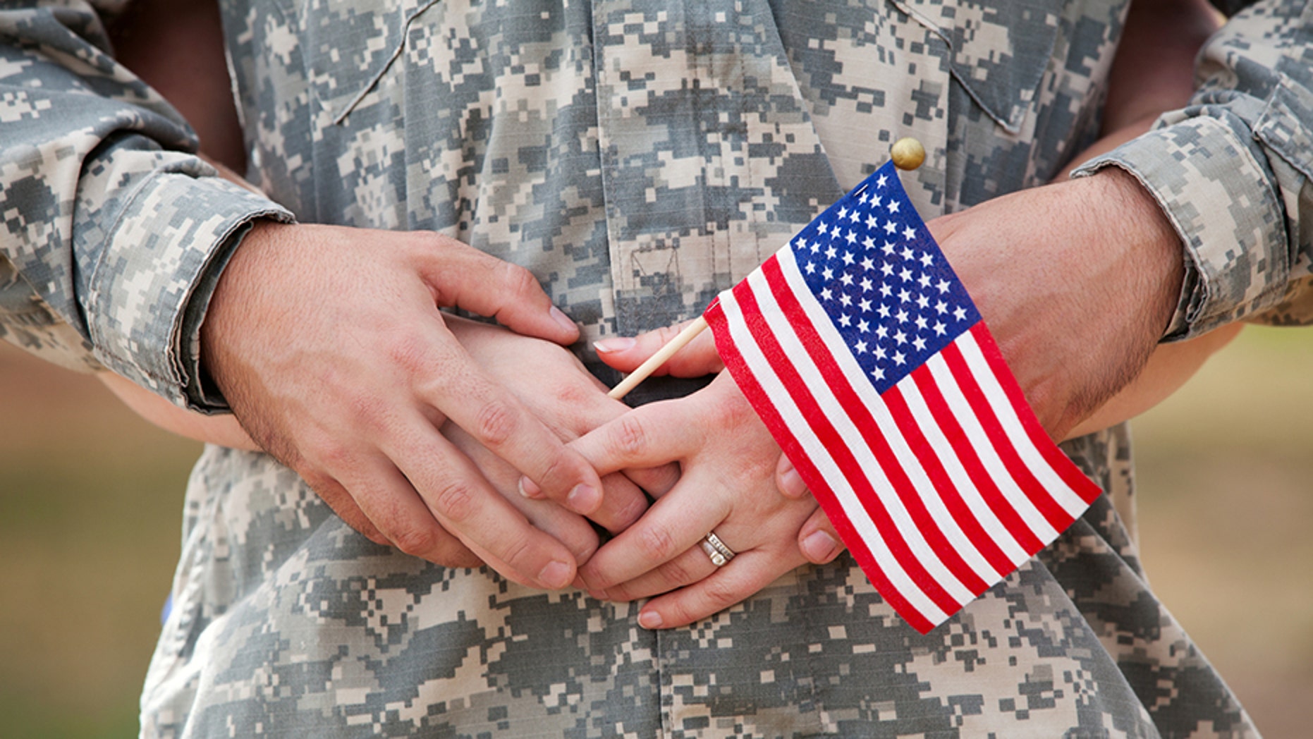 Real American Soldier & Wife Outdoor.
