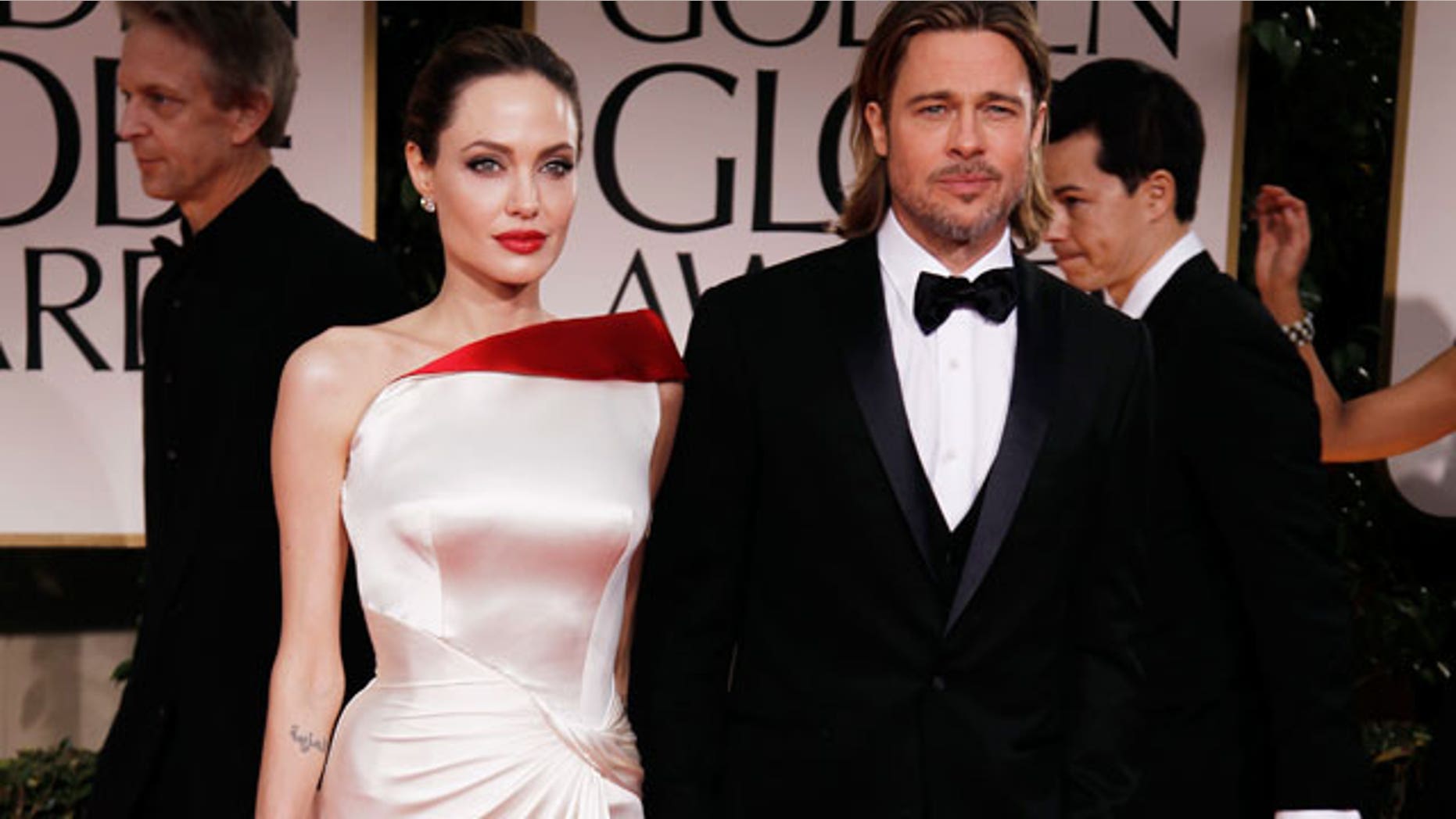 Angelina Jolie and Brad Pitt at the 2012 Golden Globes (AP)