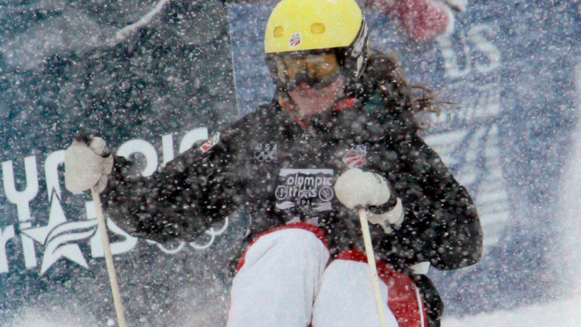 December 23, 2009: Ani Haas skiis through the moguls during the women's Olympic Trials Freestyle competition in Steamboat Springs, Colorado. Haas says she feels fortunate to have suffered just scratches to her left arm and chest when she encountered a black bear while running in western Montana, near her hometown of Missoula, Montana on July 29.