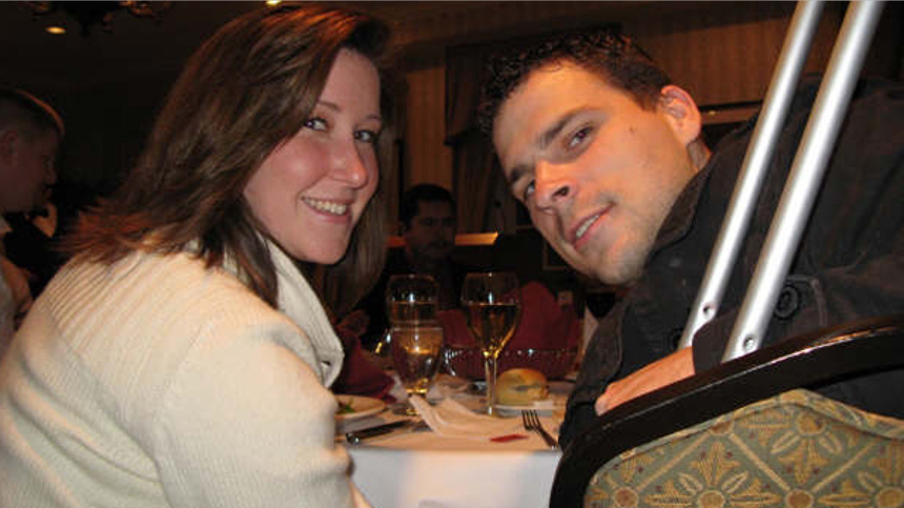 Nov. 14, 2008: Army Staff Sgt. Anthony Maschek, poses with his wife, Angela, at a wounded warrior dinner held at the Capitol Hill Club.