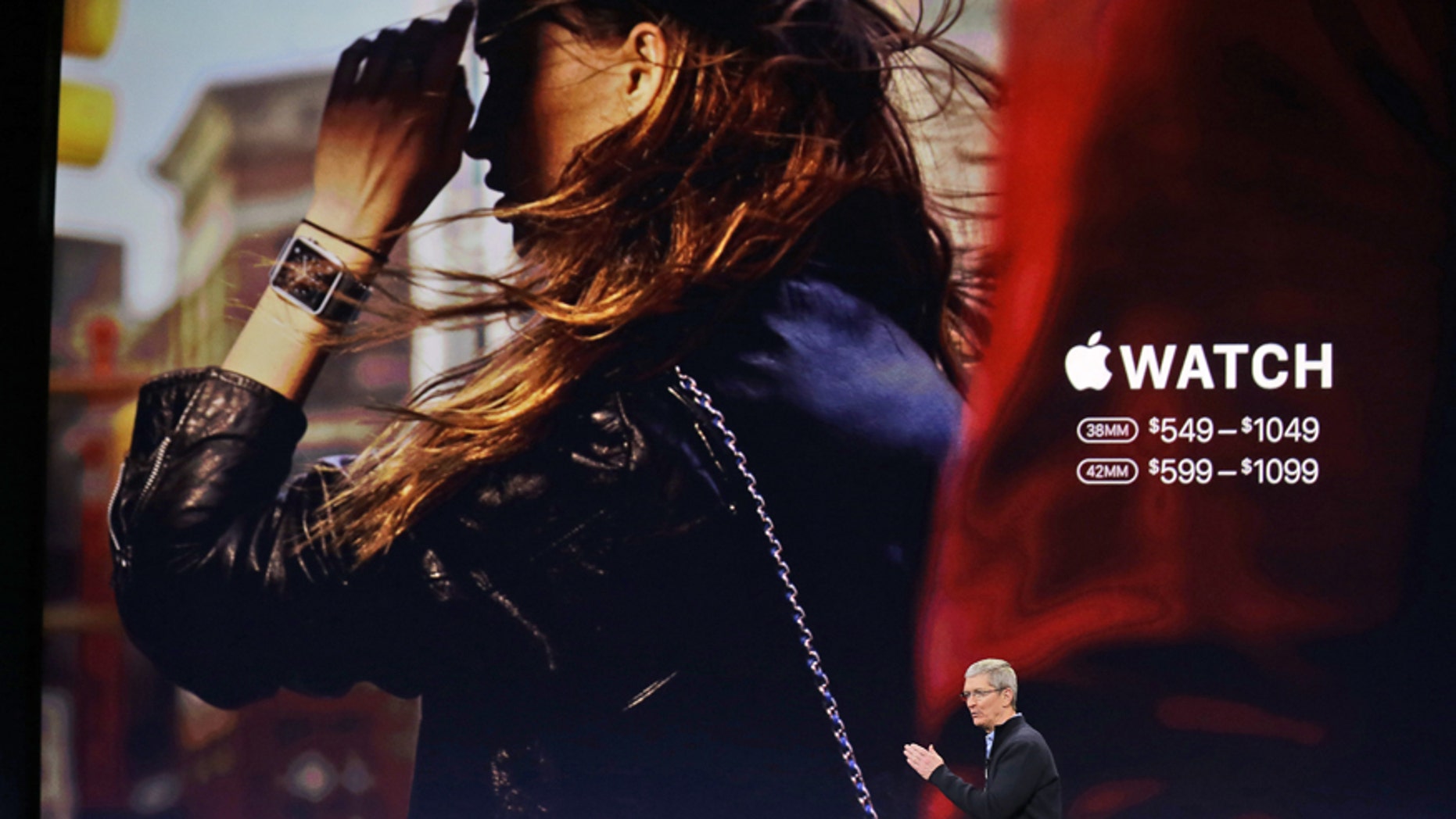Apple CEO Tim Cook talks about the pricing of the new Apple Watch during an Apple event on Monday, March 9, 2015, in San Francisco.