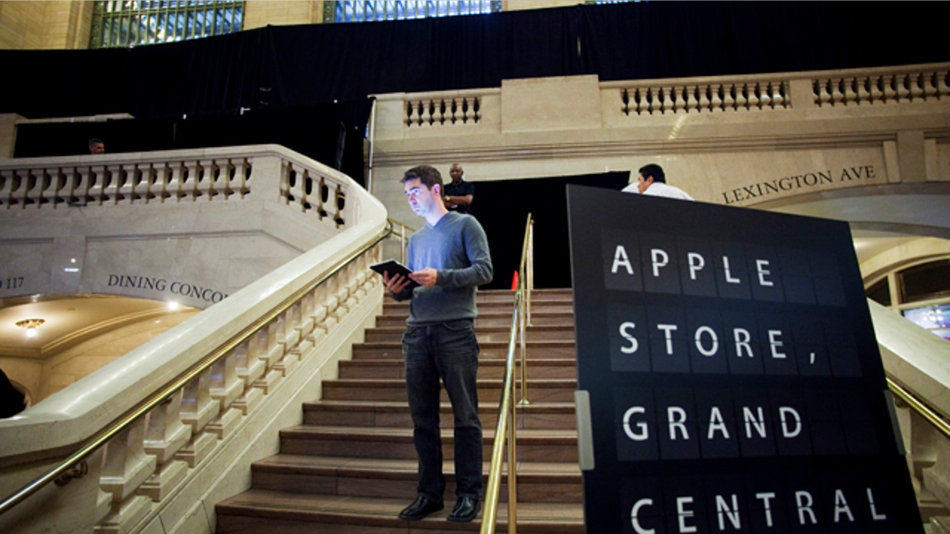 Dec. 6, 2011: Black curtains obscure the Apple Store in Grand Central Terminal in New York a day before the store's grand opening Friday, Dec. 9.