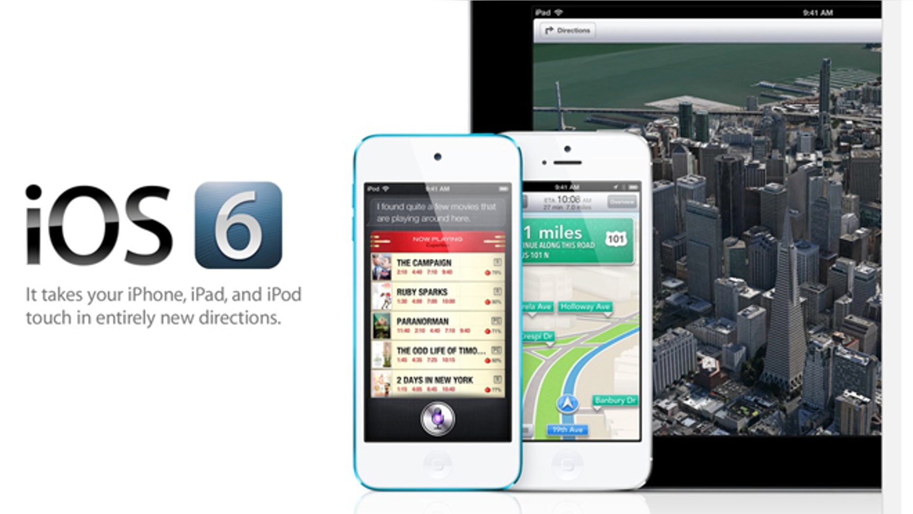 A screenshot of Apple's website offers a look at iOS 6, the latest software powering the company's iPhone, iPad, and iPod touch gadgets.