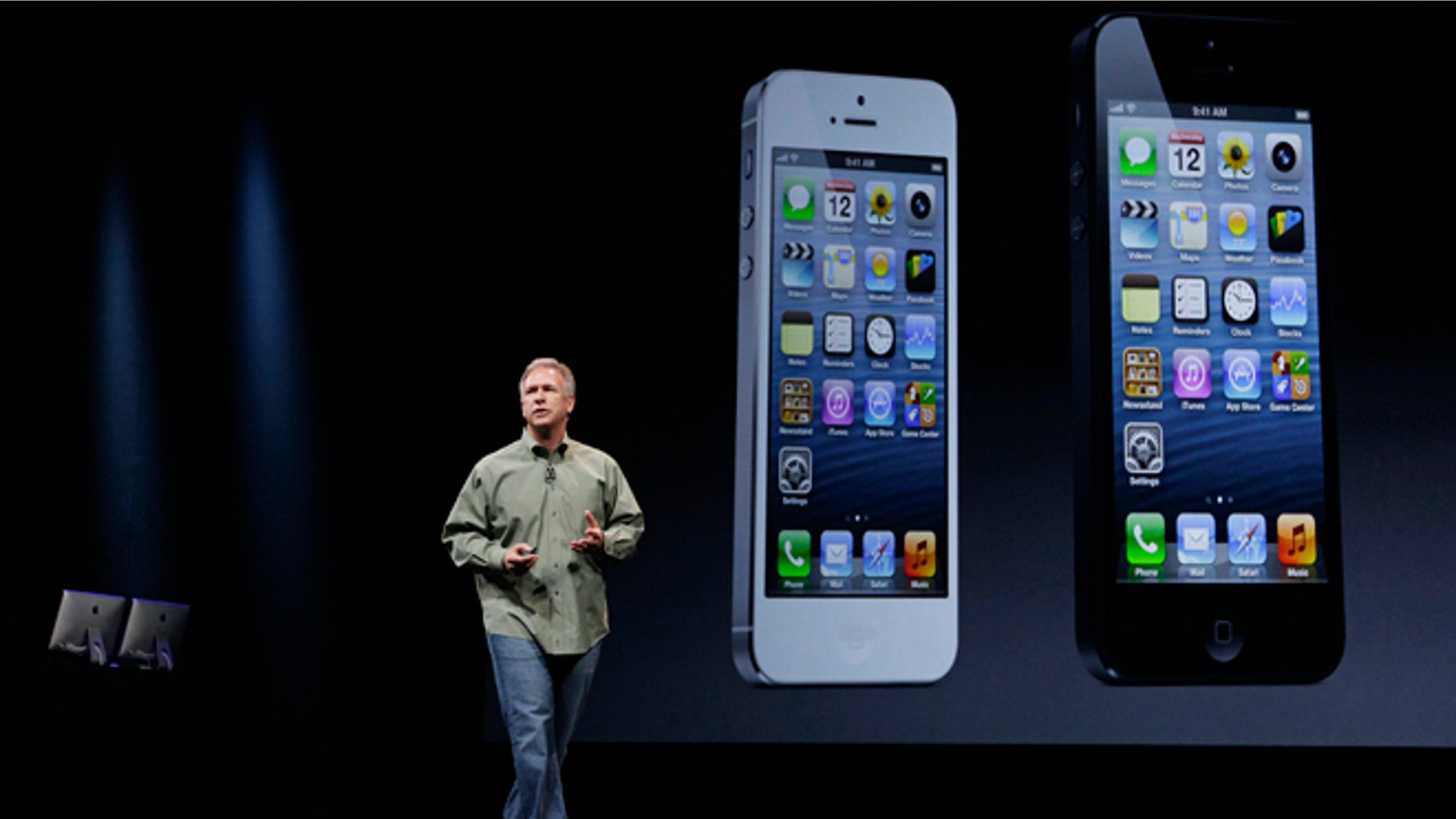 Sept. 12, 2012: Phil Schiller, Apple's senior vice president of worldwide marketing, speaks on stage during an introduction of the new iPhone 5 in San Francisco.