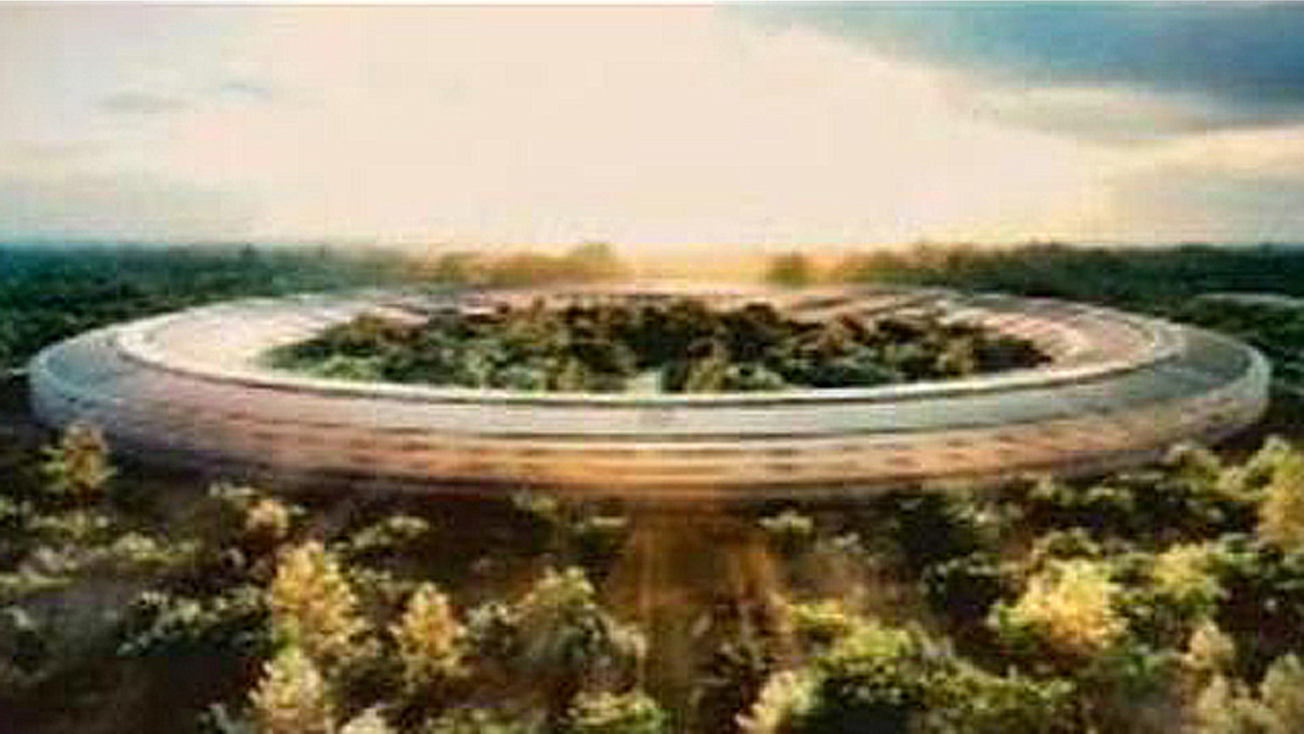 An image courtesy of Cupertino City Hall shows an illustration included in the proposal for the new Apple Campus in the city.