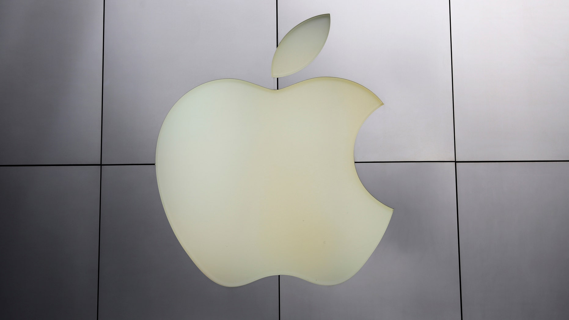 The Apple logo is pictured at its flagship retail store in San Francisco, California.