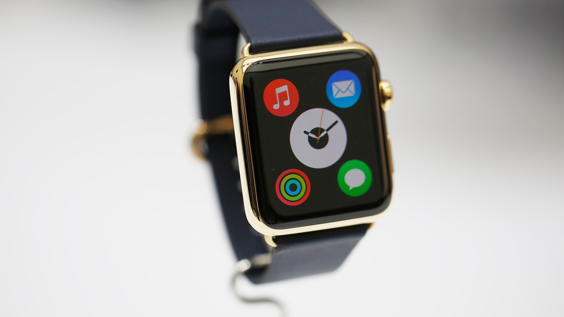 The new Apple Watch is pictured during an Apple event at the Flint Center for the Performing Arts in Cupertino, California, September 9, 2014.