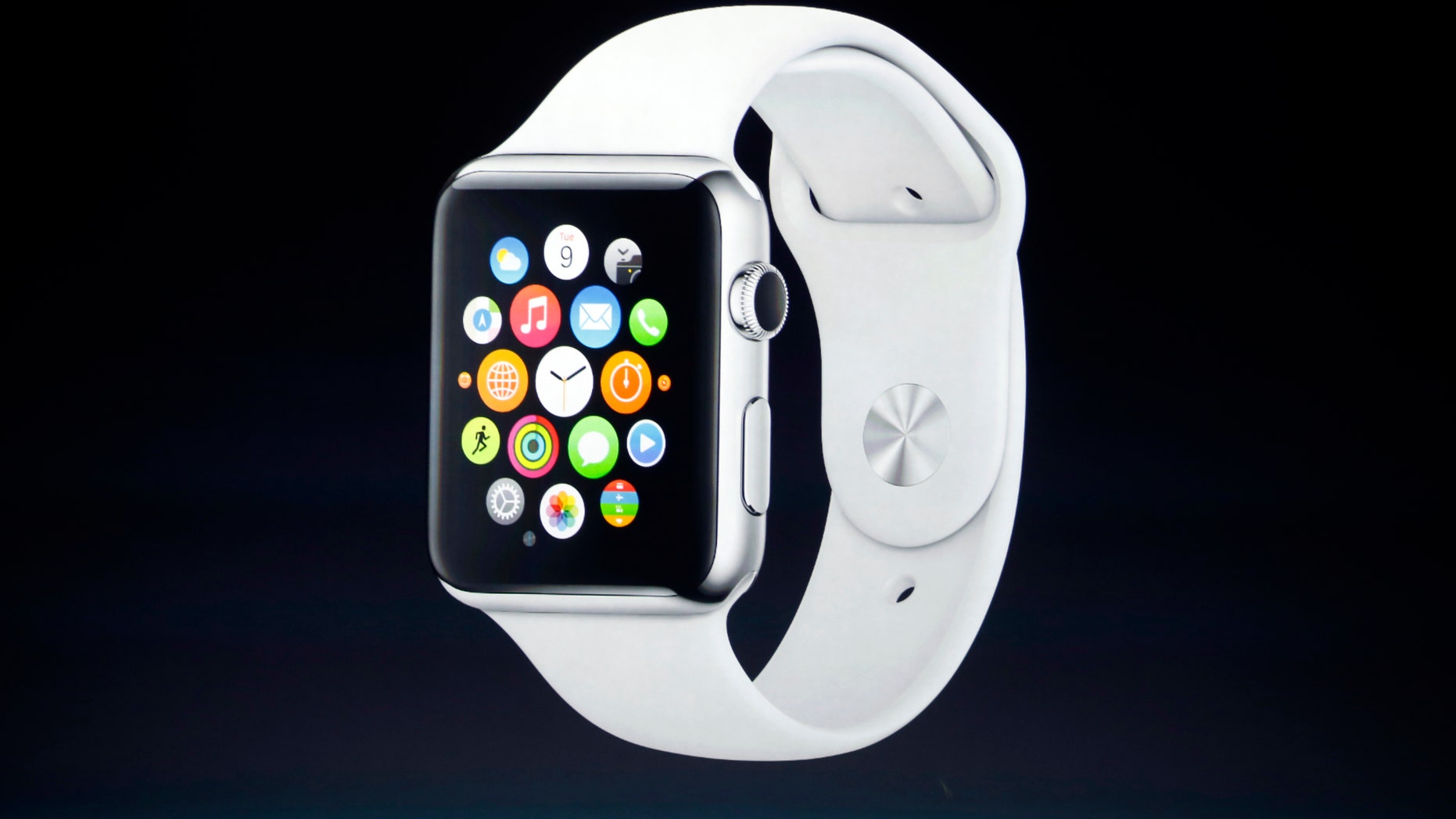 An Apple Watch is seen during an Apple event at the Flint Center in Cupertino, California, September 9, 2014.