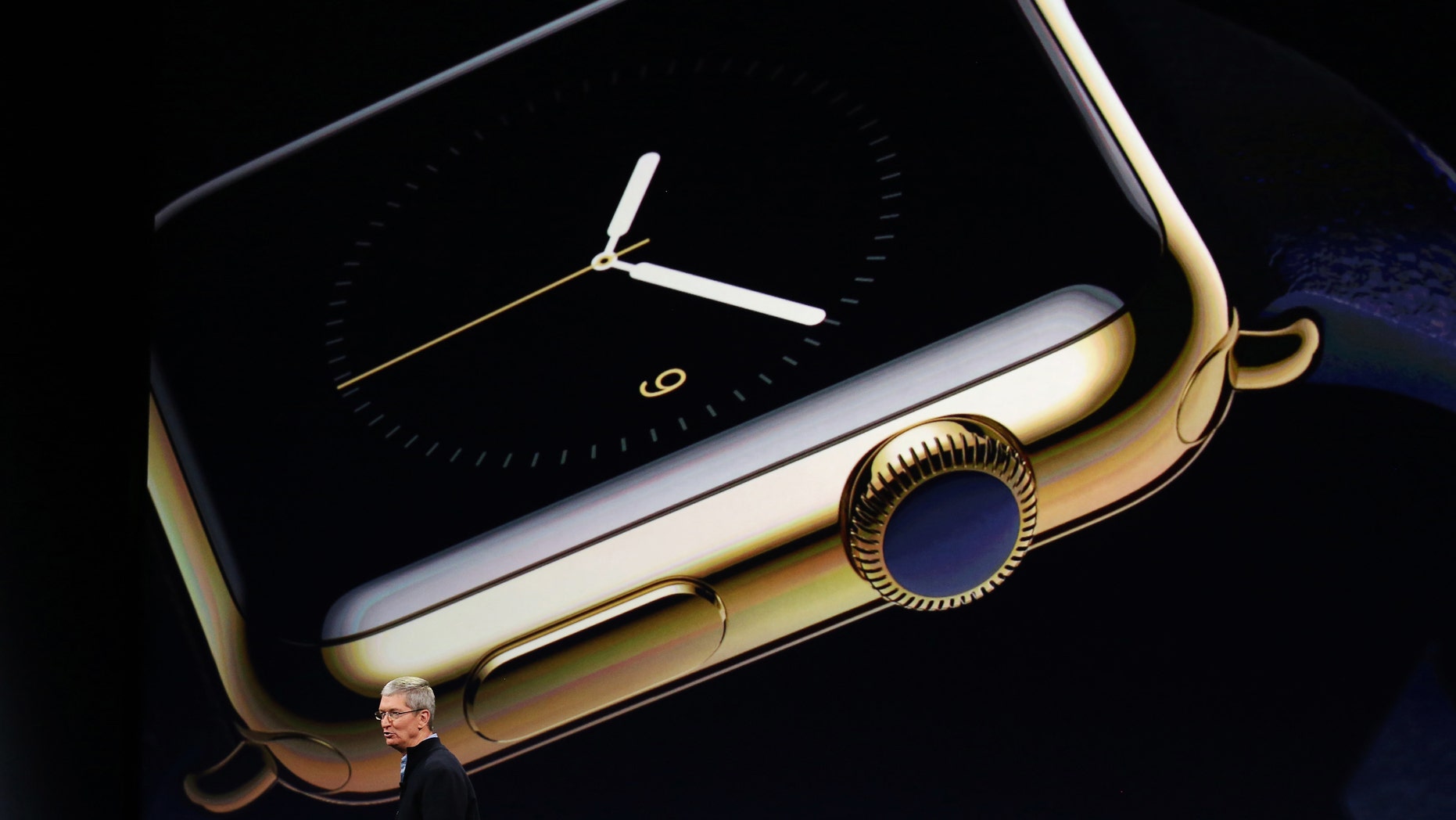 Apple CEO Tim Cook introduces the Apple Watch during an Apple event in San Francisco, California March 9, 2015.