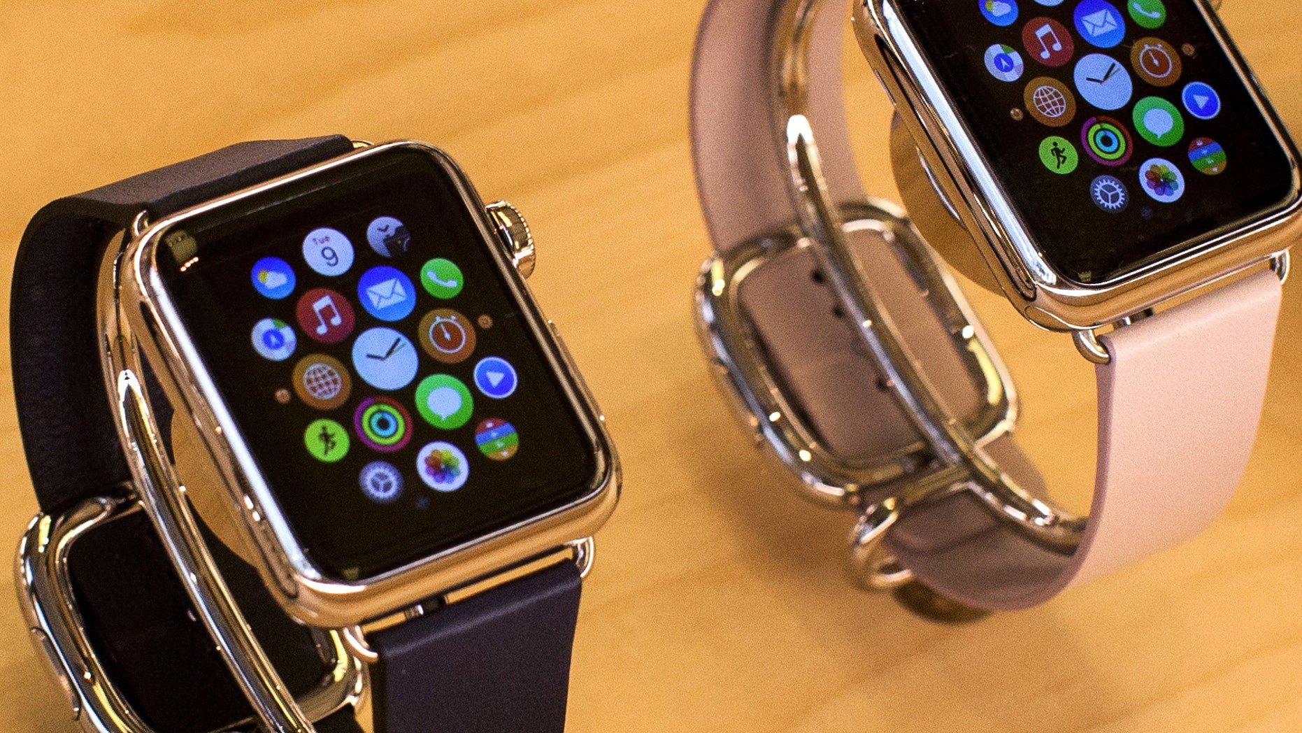 Apple Watches are seen on display at the Apple store on 5th Avenue in the Manhattan borough of New York City, July 21, 2015.