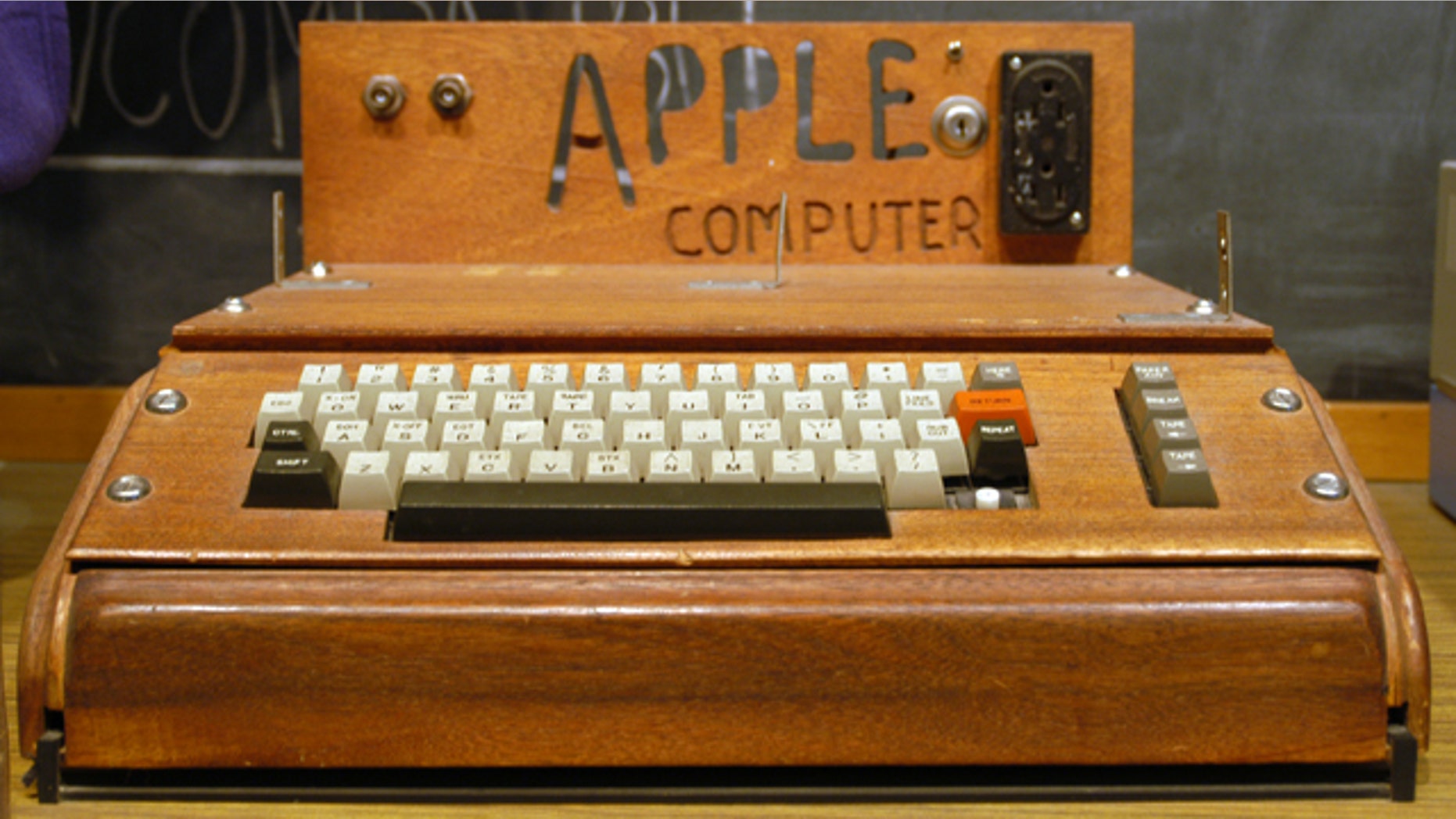 The original Apple I computer, on display at the Smithsonian Museum in Washington, D.C.