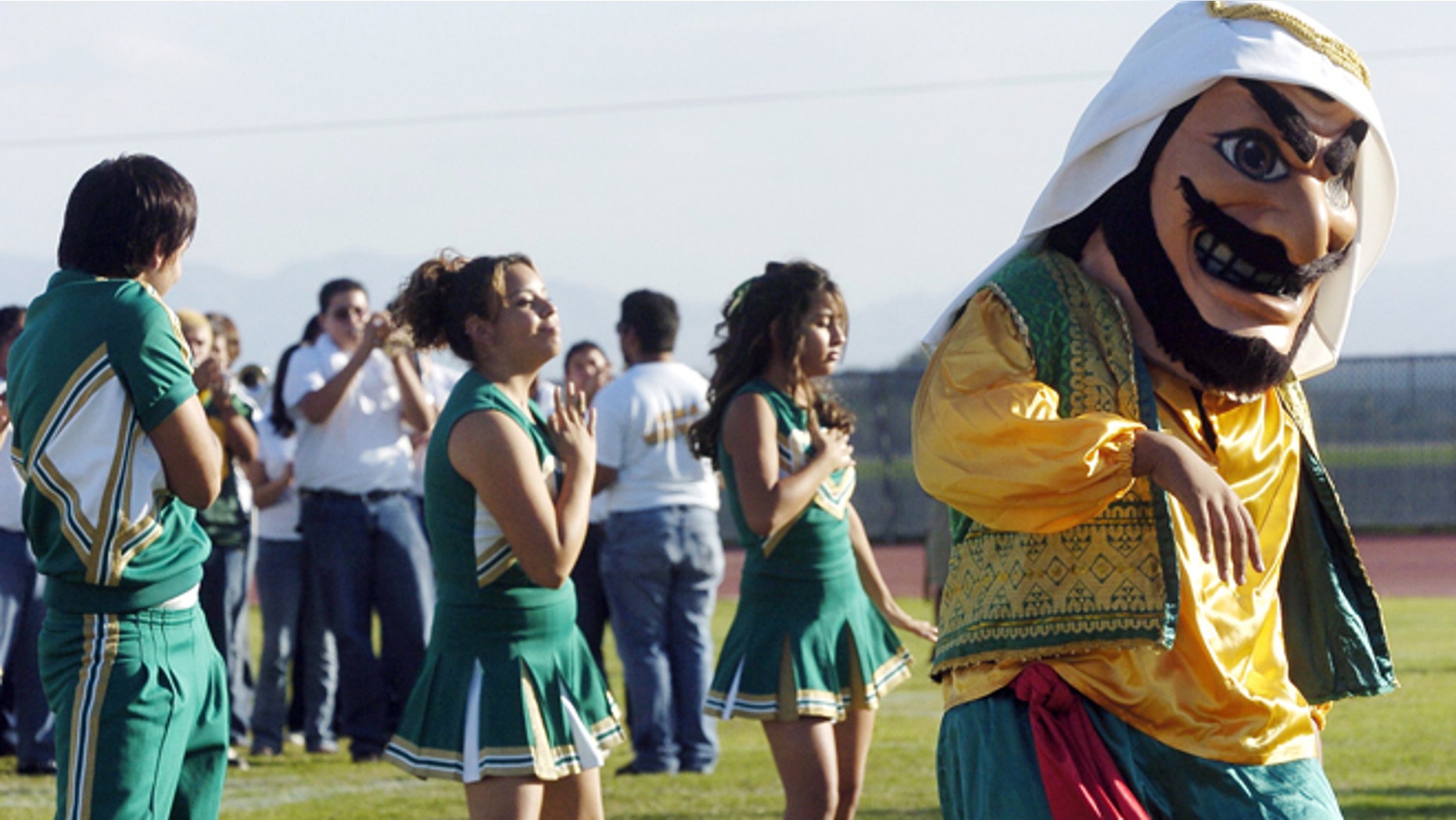 FILE 2005: Coachella Valley High School's mascot dances to the band during a pep rally at the school in Thermal, Calif.