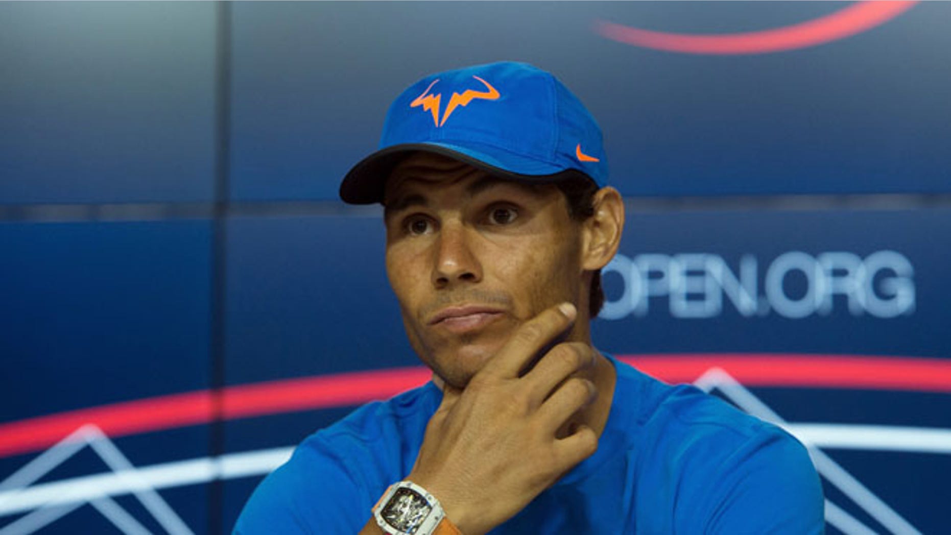 Rafael Nadal during a media availability for the U.S. Open Friday, Aug. 26, 2016, in New York.