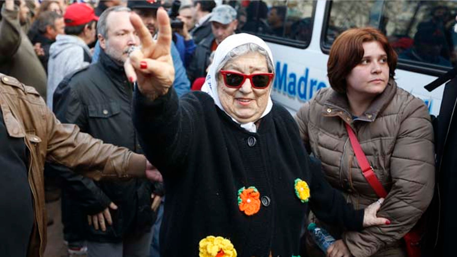 Hebe de Bonafini, president of the Madres de Plaza de Mayo in Buenos Aires, Argentina, Thursday, Aug. 4, 2016.