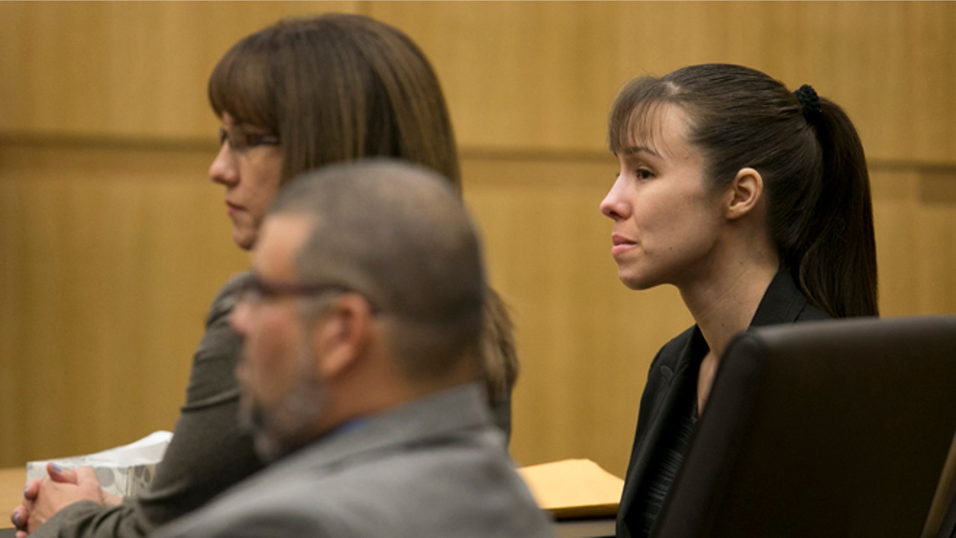May 23, 2013: Jodi Arias listens as the verdict for sentencing is read for her first degree murder conviction at Maricopa County Superior Court in Phoenix, Ariz.