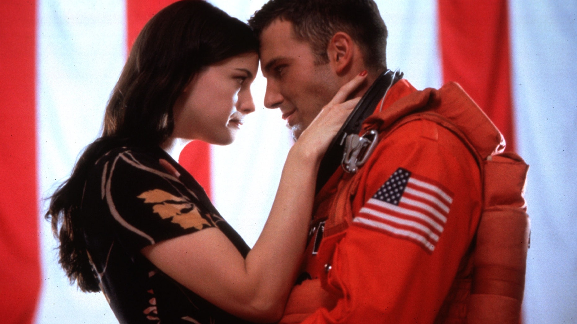 Actress Liv Tyler stars in a scene with Ben Affleck in "Armageddon."