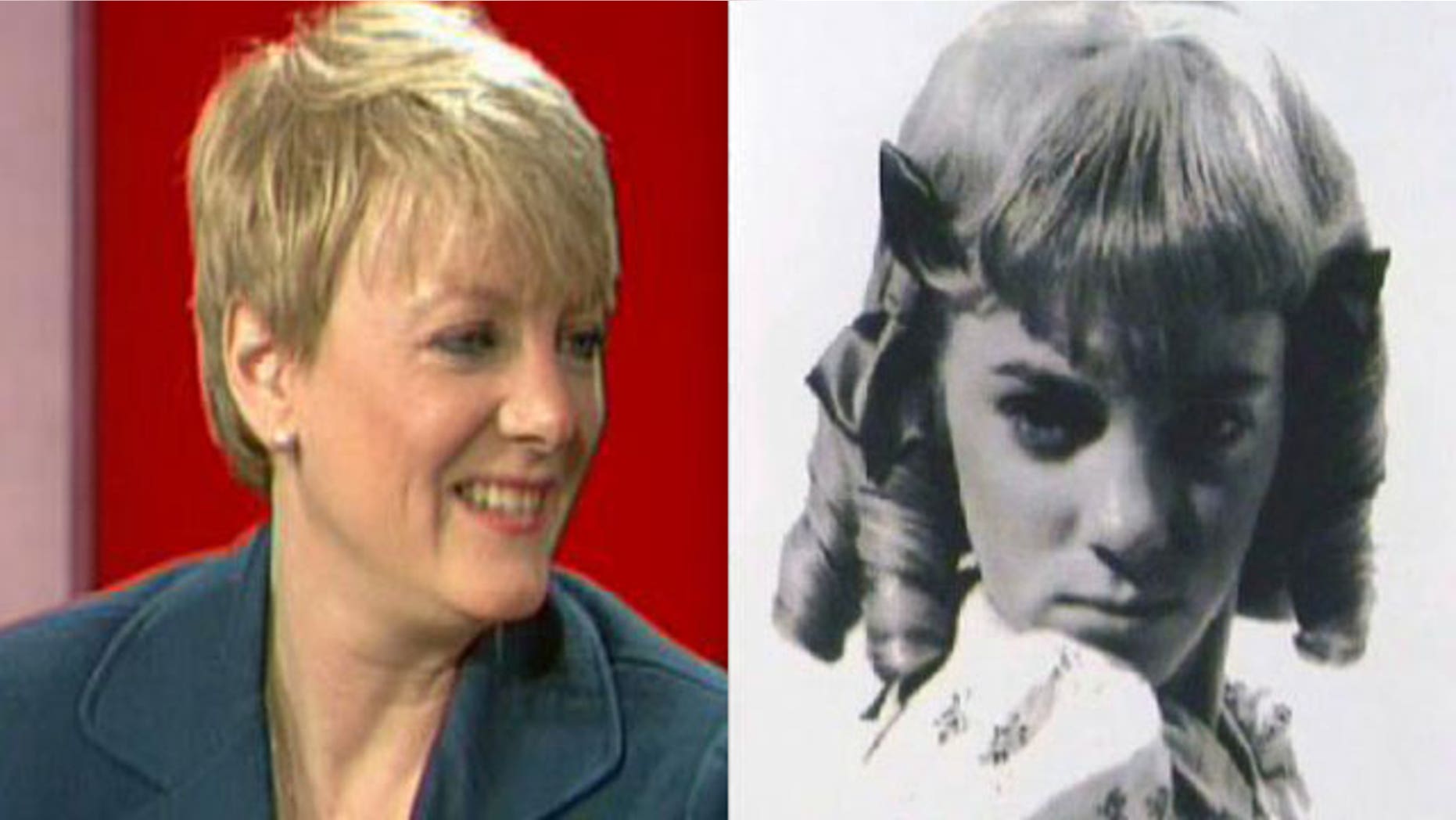 Actress Alison Arngrim on FoxNews.com's 'The Strategy Room' (left) and as Nellie Oleson on 'Little House on the Prairie.'