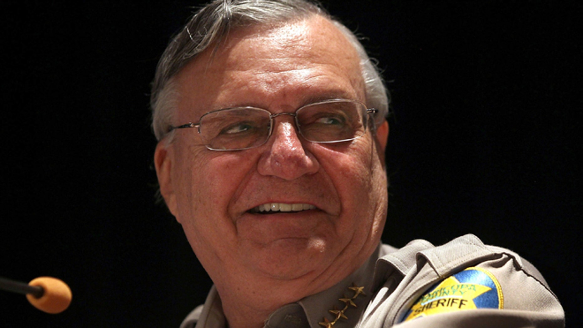 PHOENIX - APRIL 29: Maricopa County sheriff Joe Arpaio speaks to participants of the Border Security Expo on April 29, 2010 in Phoenix, Arizona. Arpaio, promoted by his supporters as "America's Toughest Sheriff", voiced his support for Arizona's new immigration enforcement law. His deputies conduct frequent sweeps to arrest undocumented immigrants in his county, which includes the state capitol Phoenix. (Photo by John Moore/Getty Images)