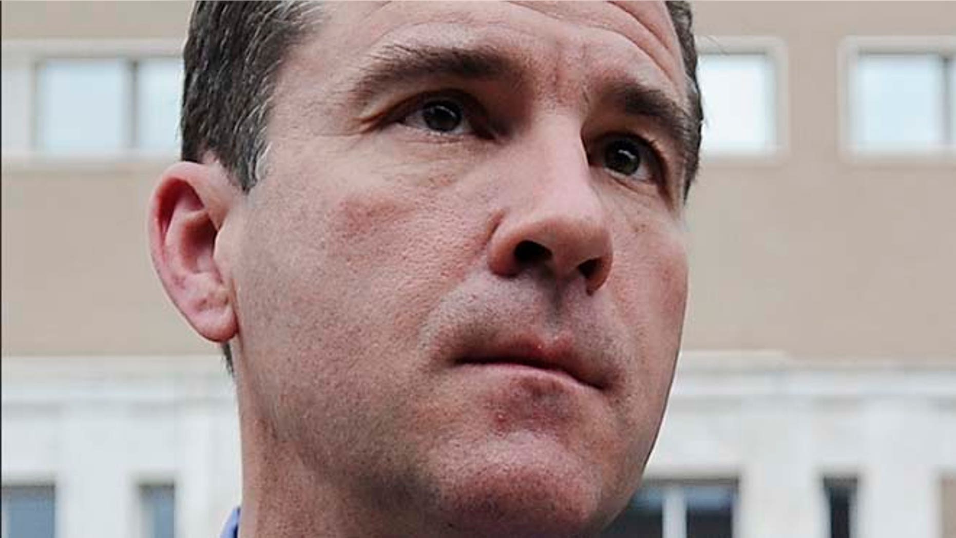 April 17, 2015: A. Ryan McGuigan, attorney for Robert Gentile, stands outside federal court, in Hartford, Conn.