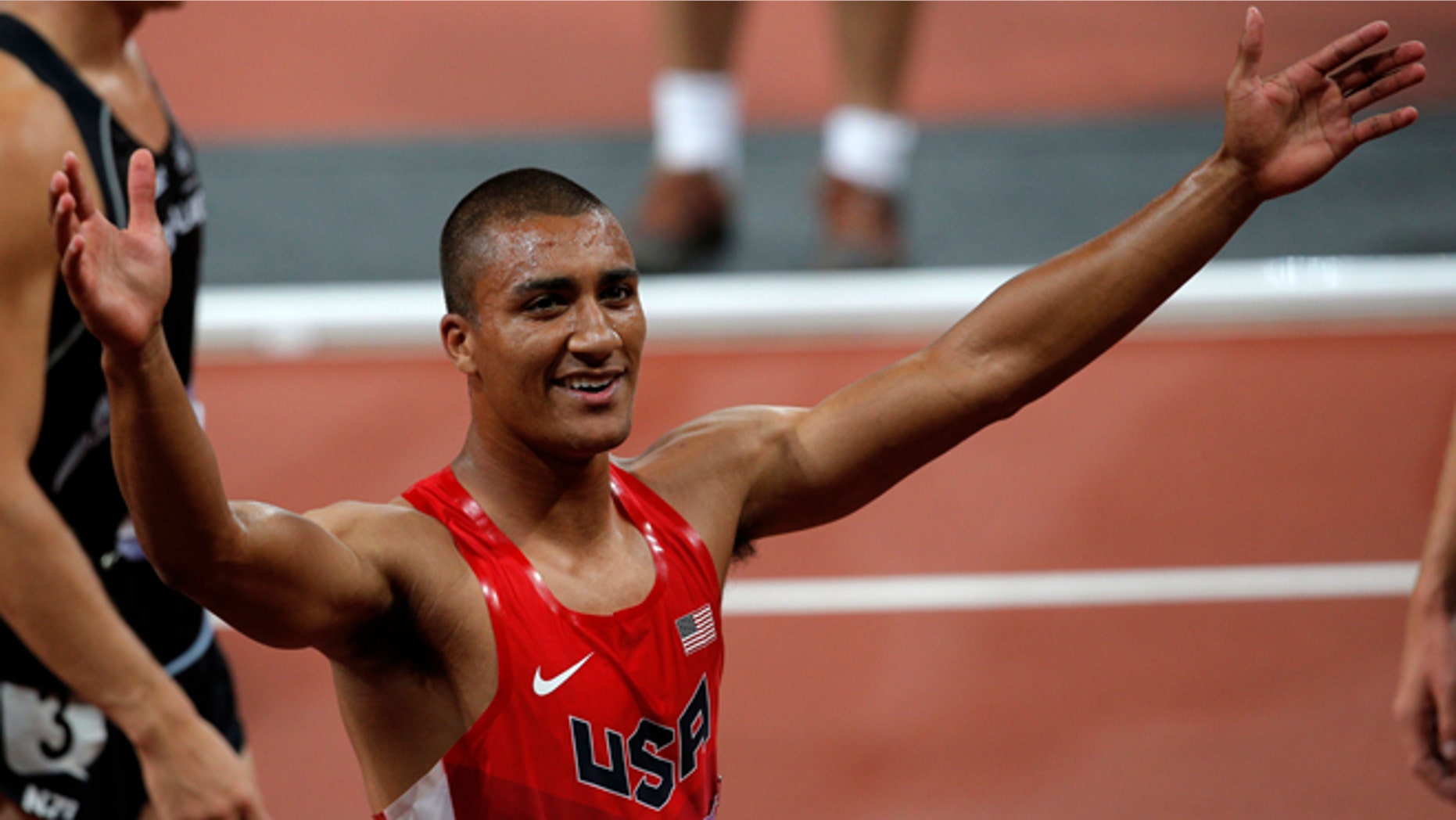Aug. 9, 2012: United States' Ashton Eaton celebrates after winning the men's decathlon at the London Olympics.