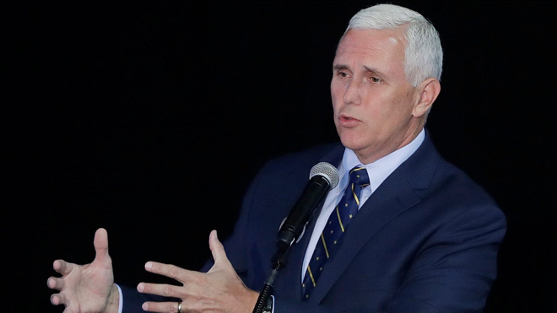 FILE - In this July 14, 2016 file photo, Indiana Gov. Mike Pence speaks in Indianapolis. Republican presidential candidate Donald Trump says on Twitter that he has picked Pence as his running mate. (AP Photo/Darron Cummings, File)