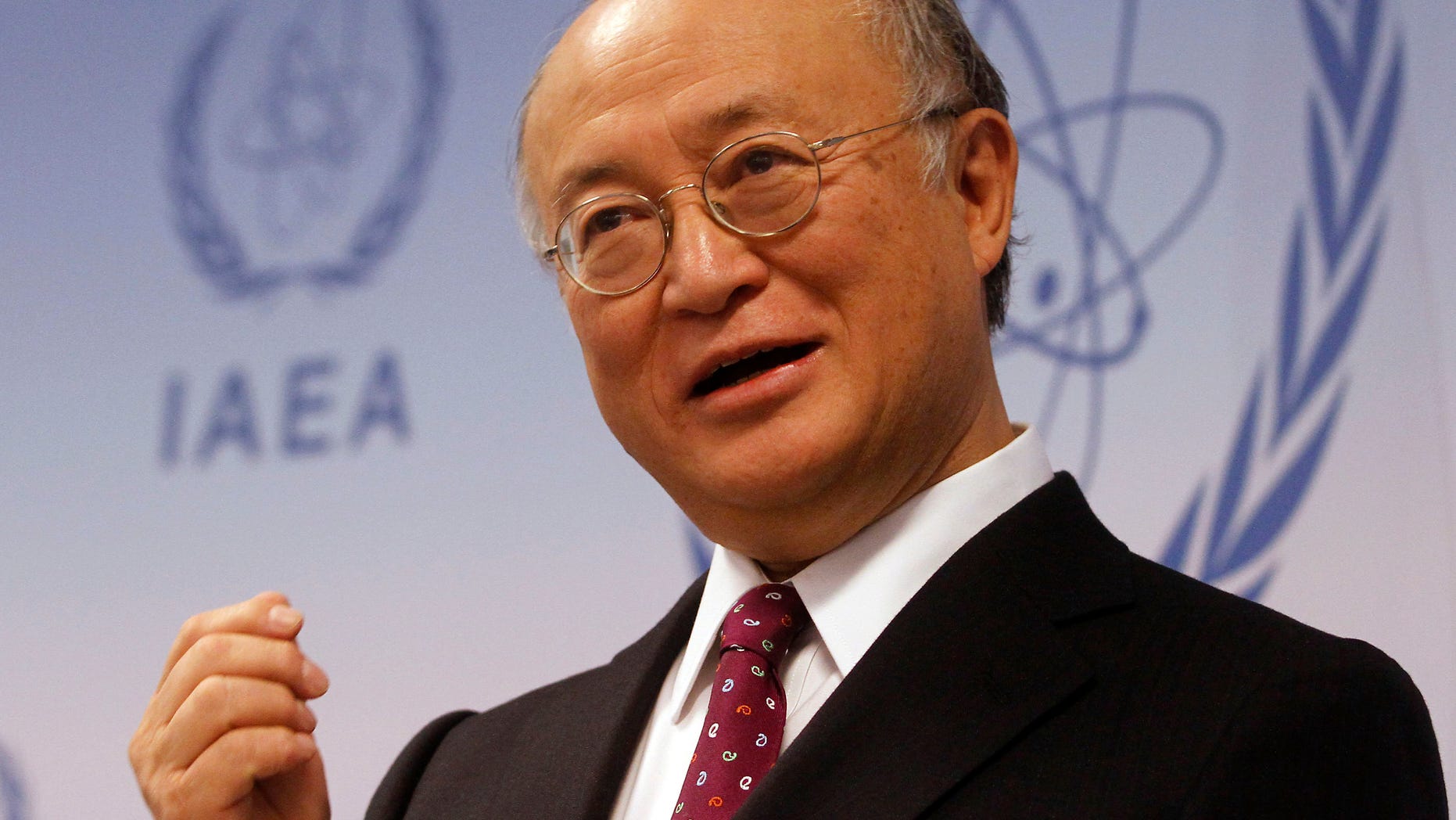 Dec. 2: Director General of the International Atomic Energy Agency, IAEA, Yukiya Amano from Japan speaks during a news conference after IAEA's board of governors meeting at Vienna's International Center in Vienna, Austria.